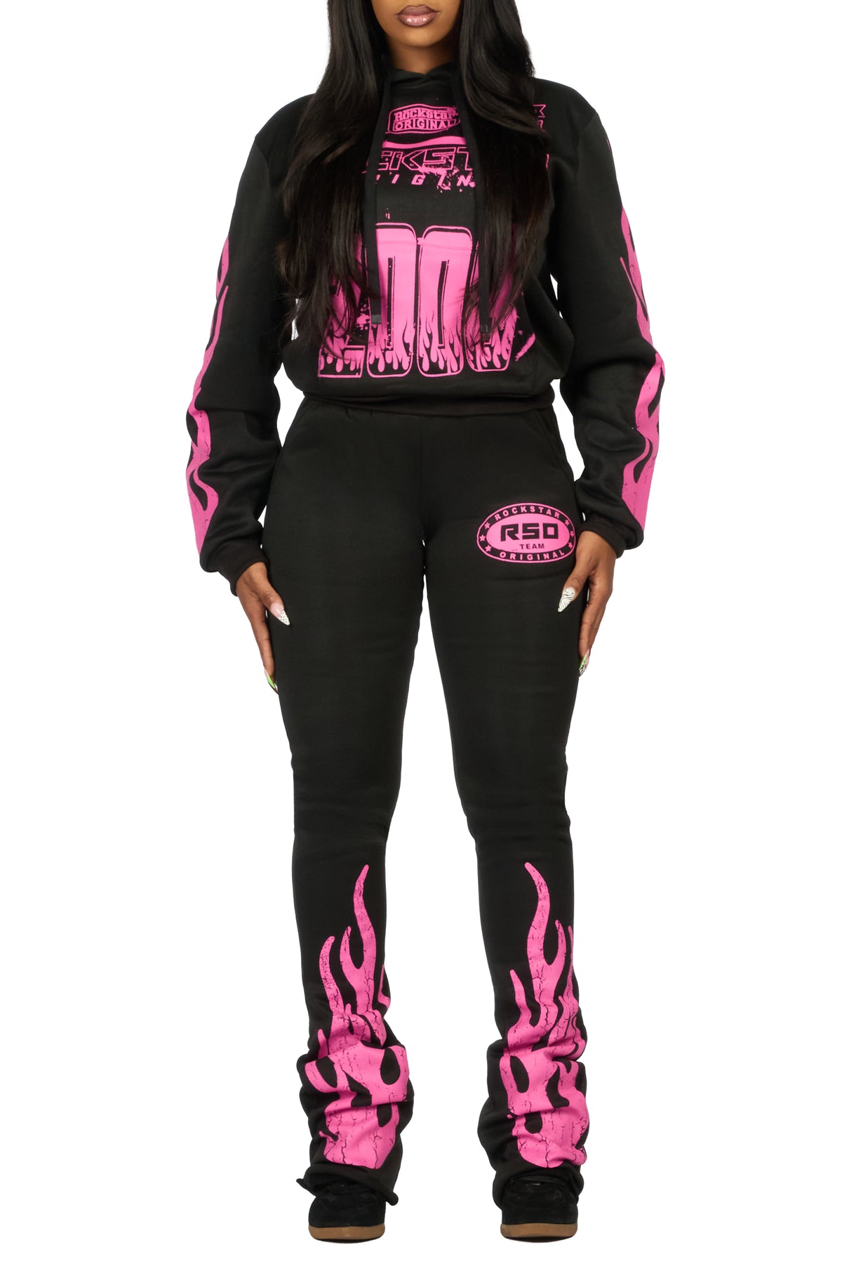 Esha 2.0 Black/Pink Super Stacked Flare Track Set