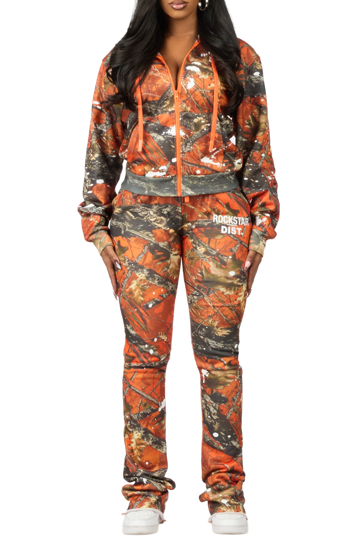 Halloway Orange Tree Camo Zip Up Super Stacked Trackset