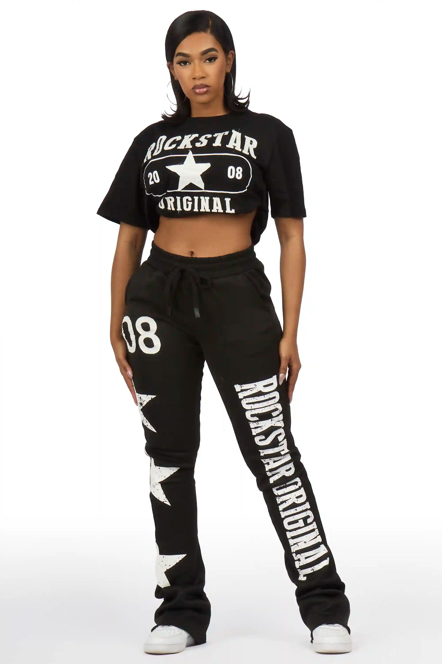 Chavonne Black T-Shirt Trackset