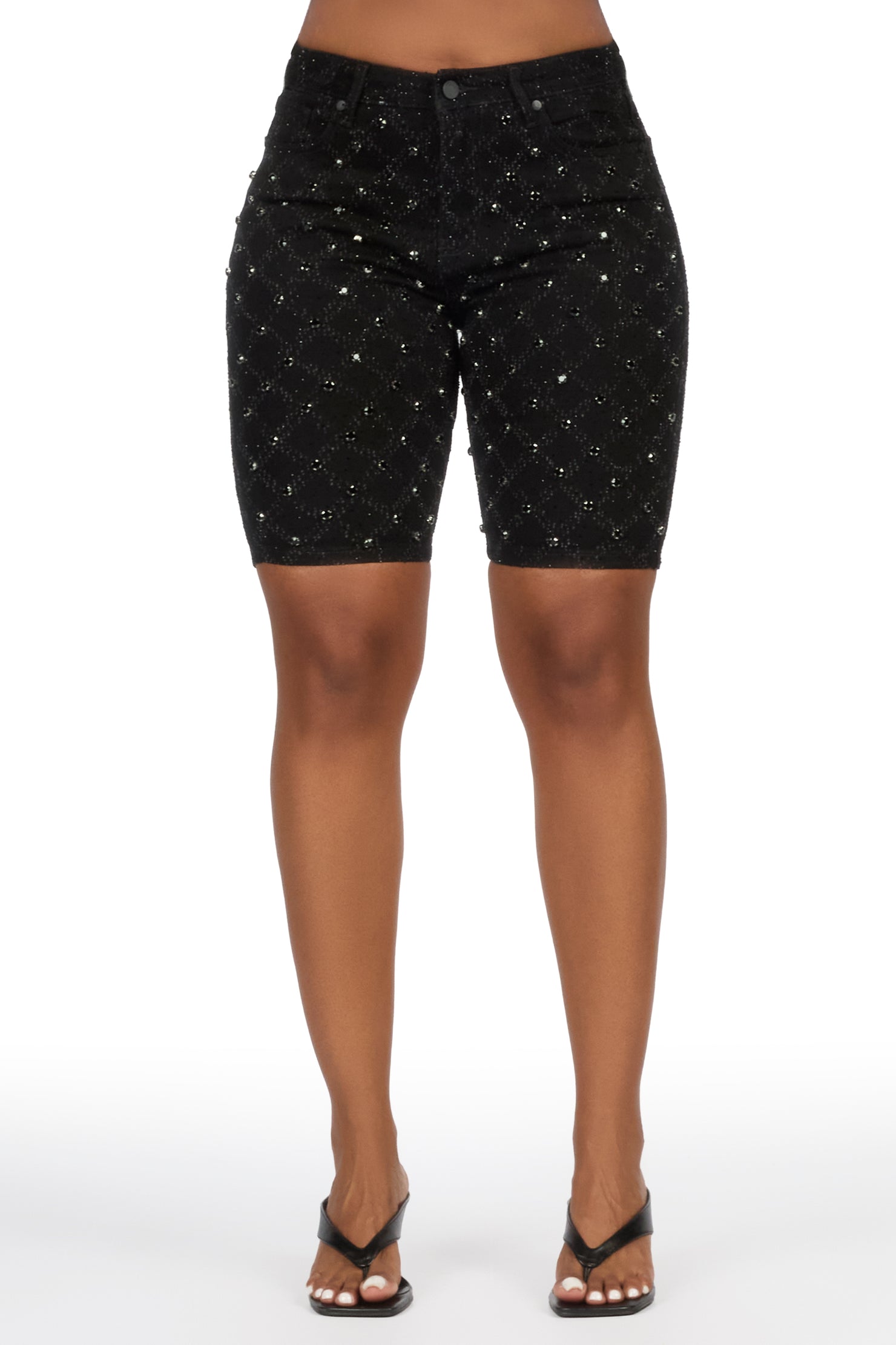 Sareka Black Rhinestone Jort