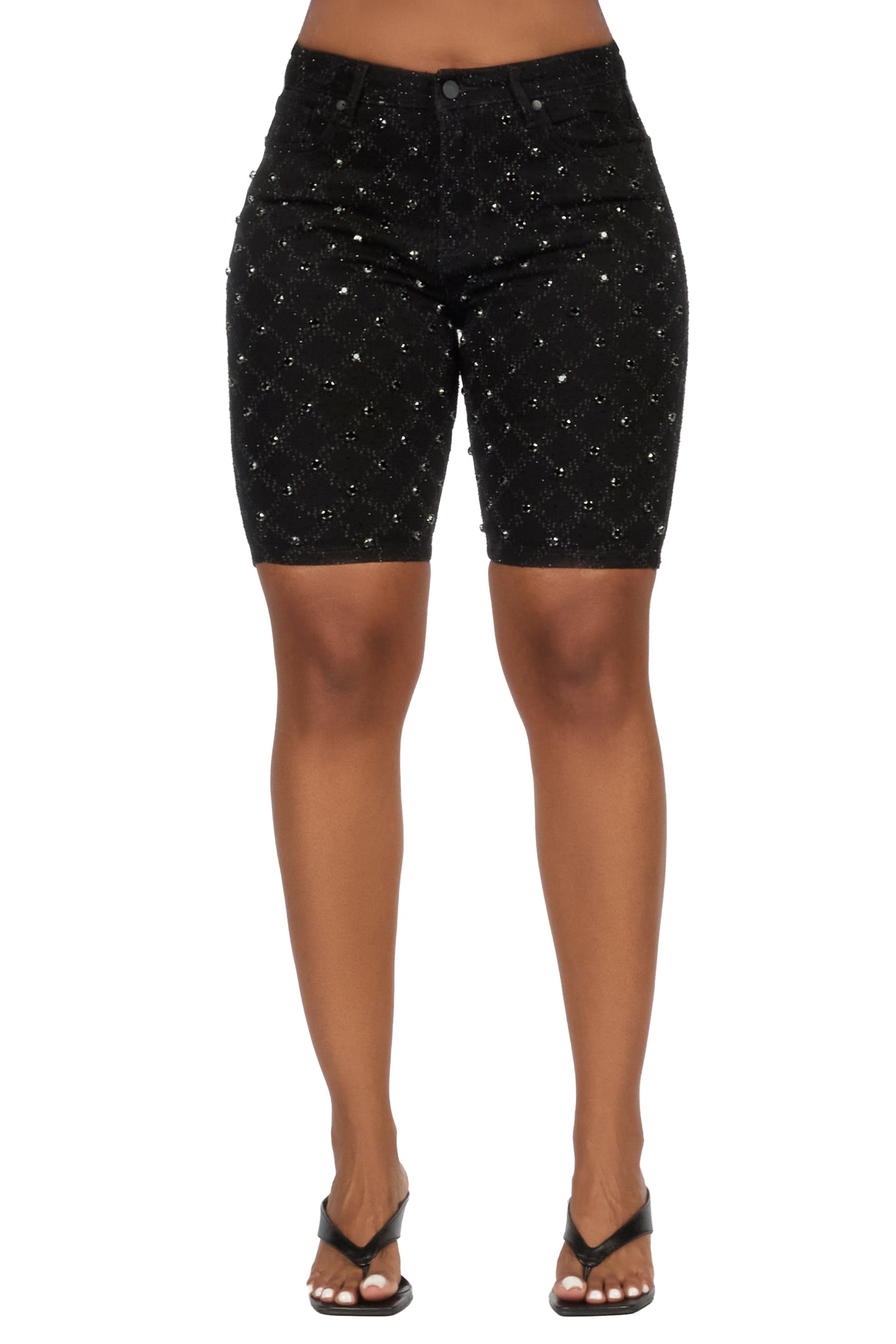 Sareka Black Rhinestone Jort