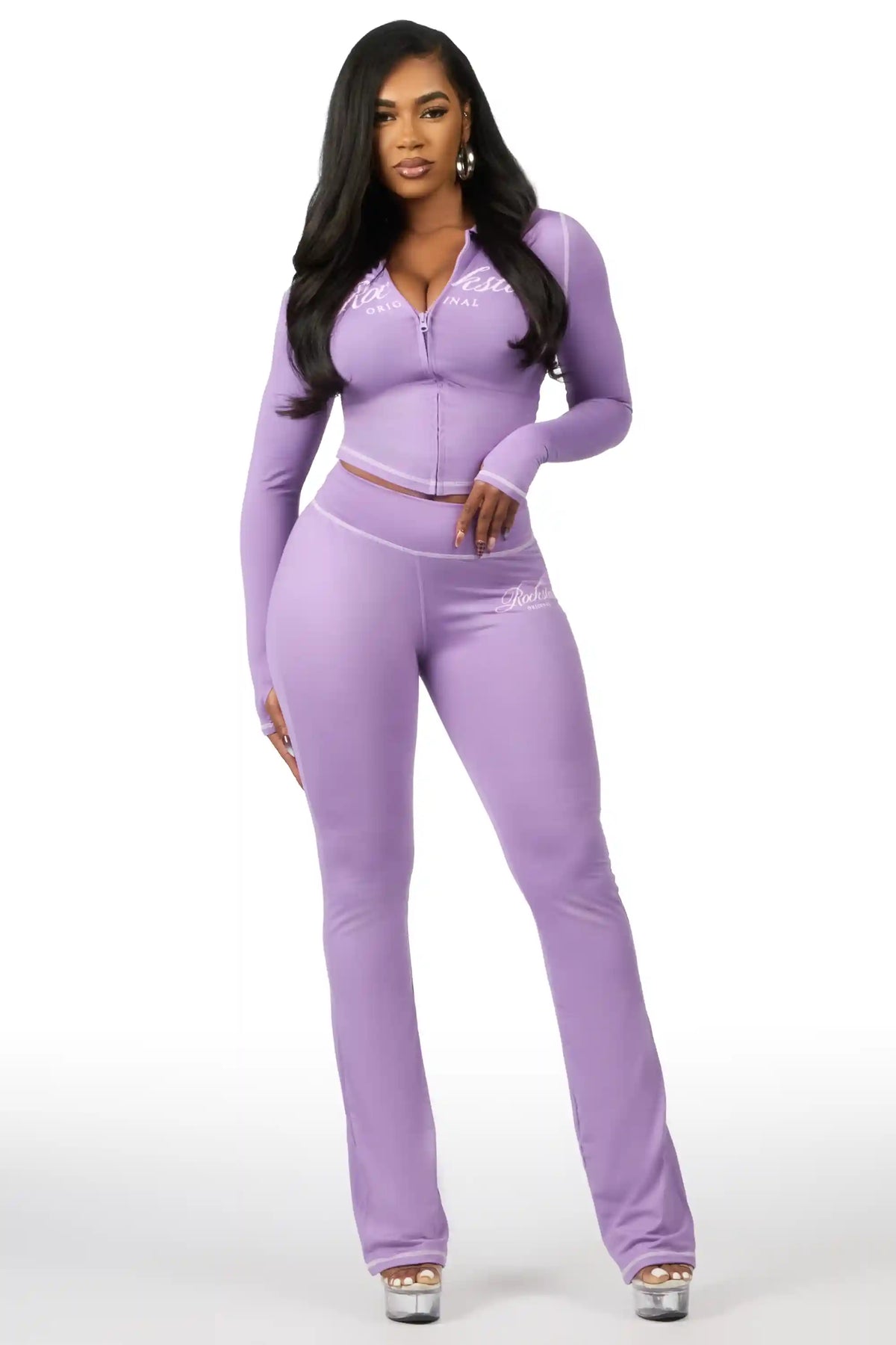 Arzena Purple Zip Up Hoodie