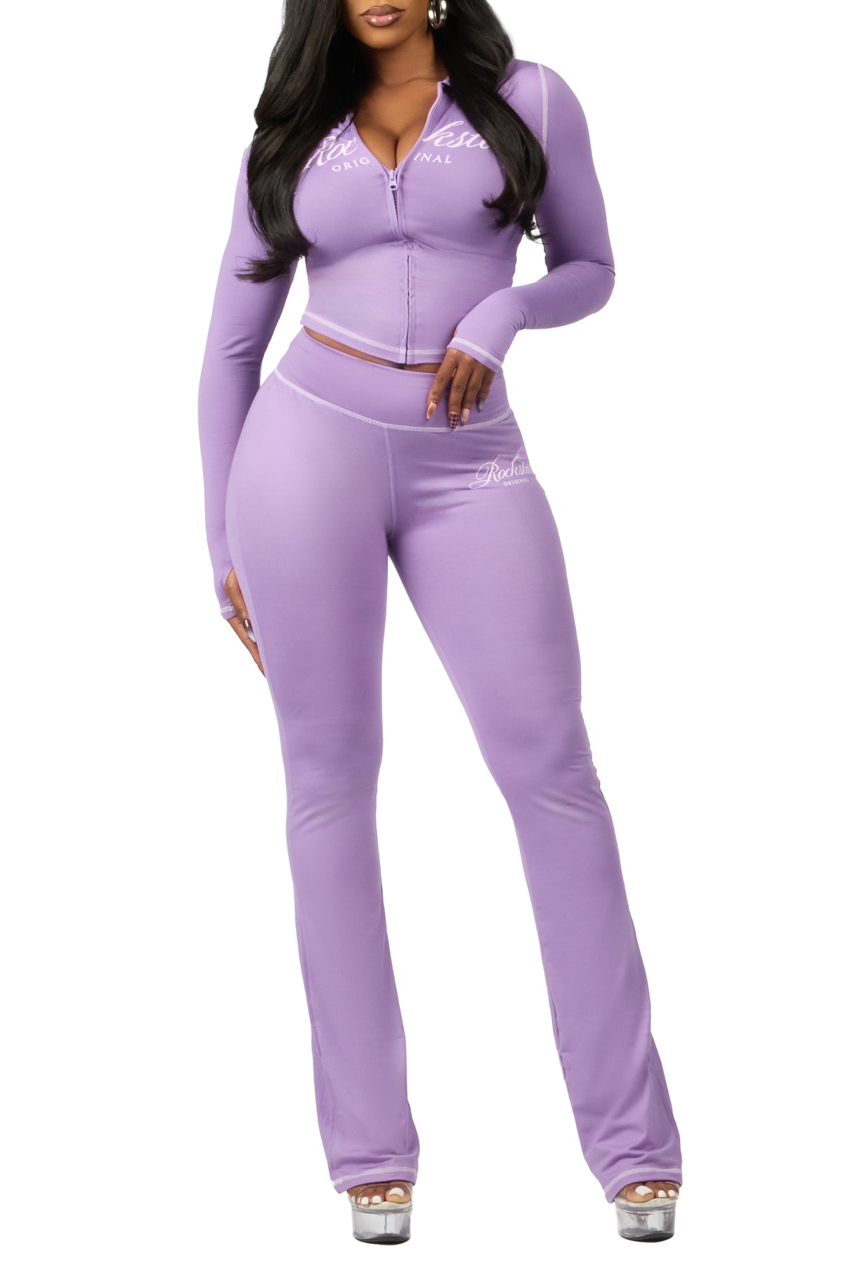 Arzena Purple Zip Up Hoodie