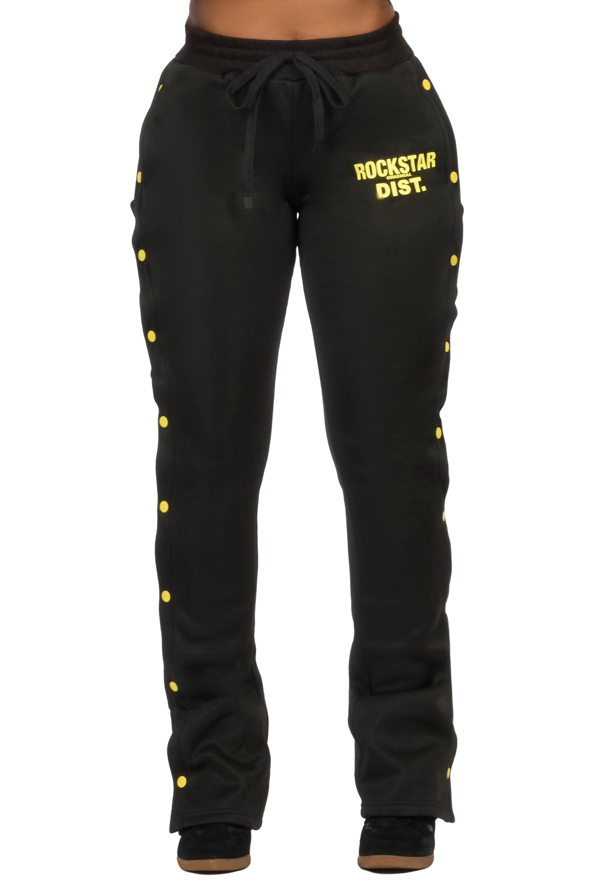 Kenniyah Black Snap Stacked Track Pant