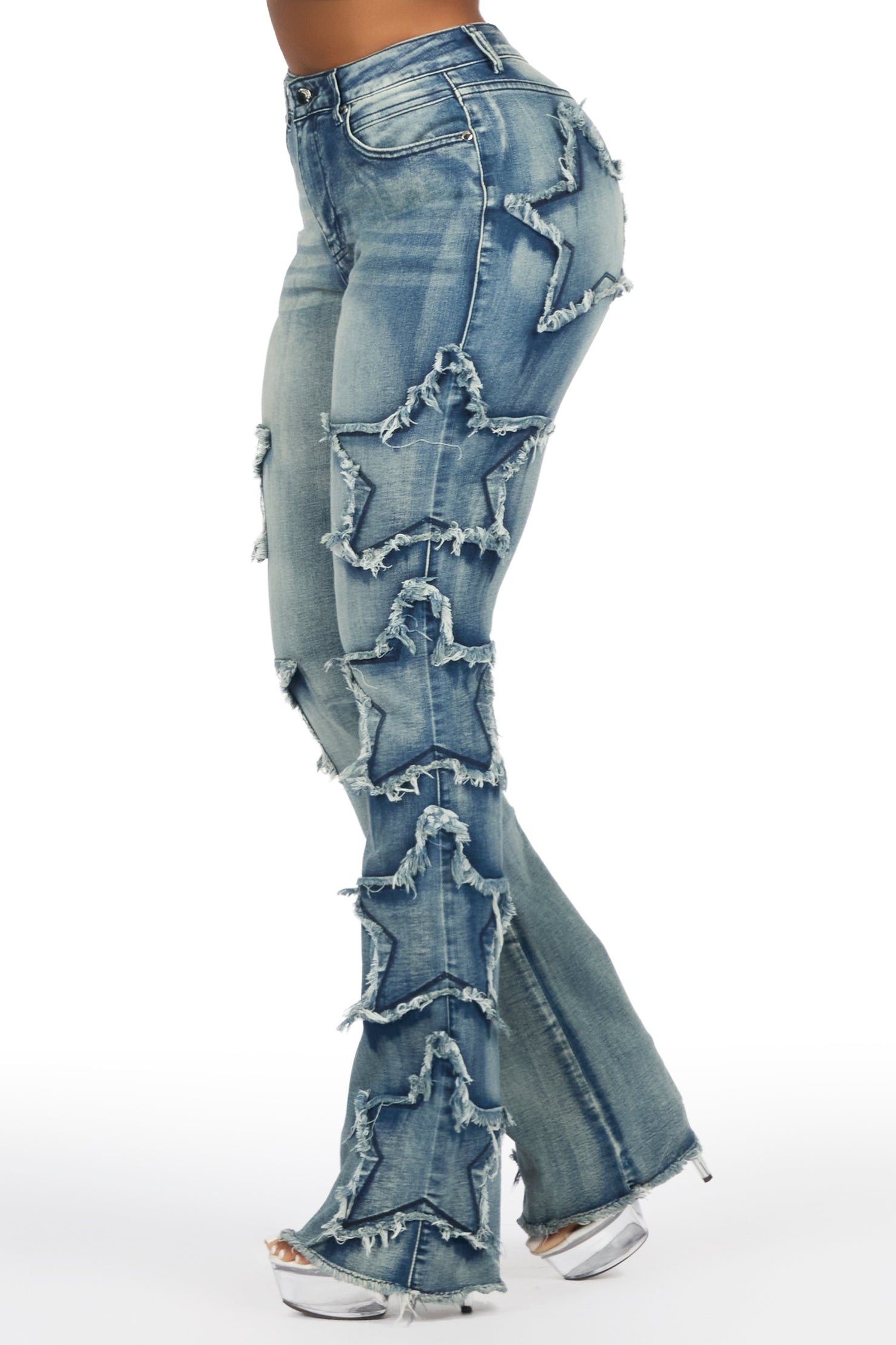 Sinayah Tint Wash Stacked Flare Jean