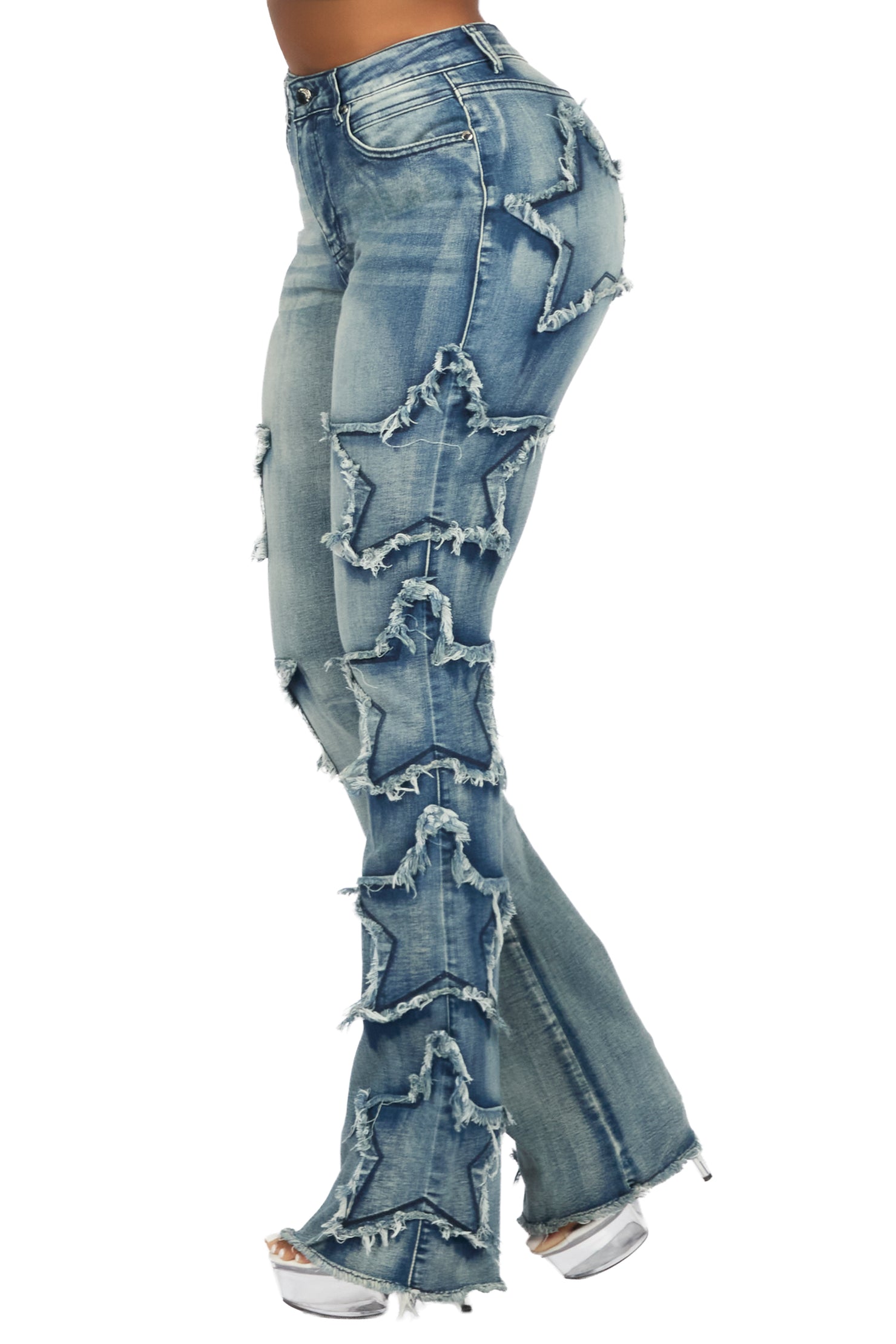 Sinayah Tint Wash Stacked Flare Jean