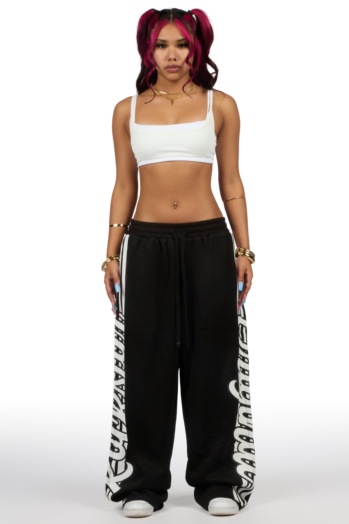 Trinnity Black Baggy Track Pant