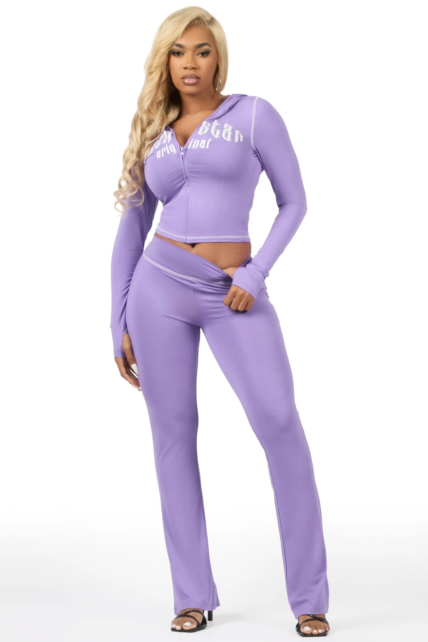 Zyriah Purple Rhinestone Lounge Trackset
