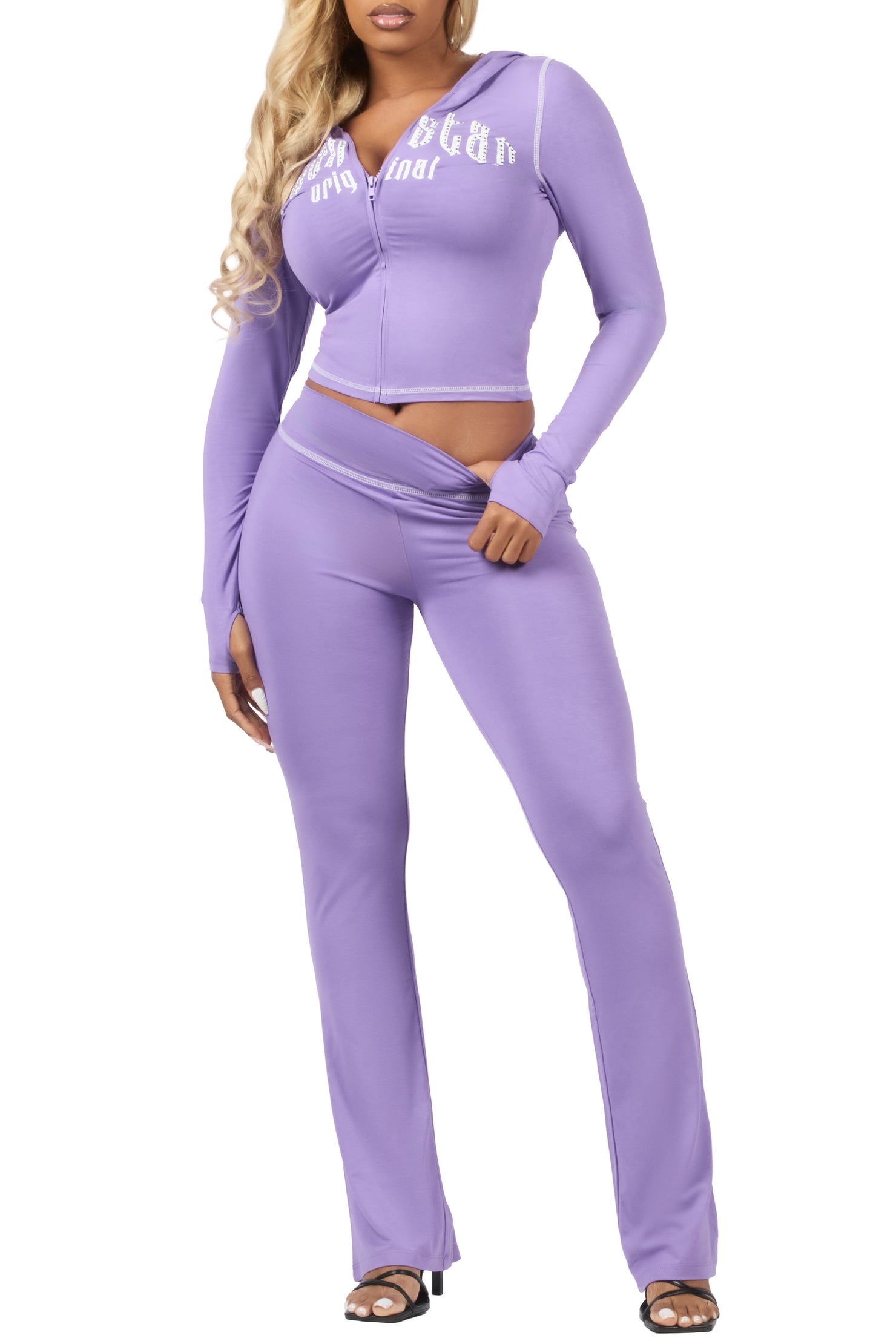 Zyriah Purple Rhinestone Lounge Trackset
