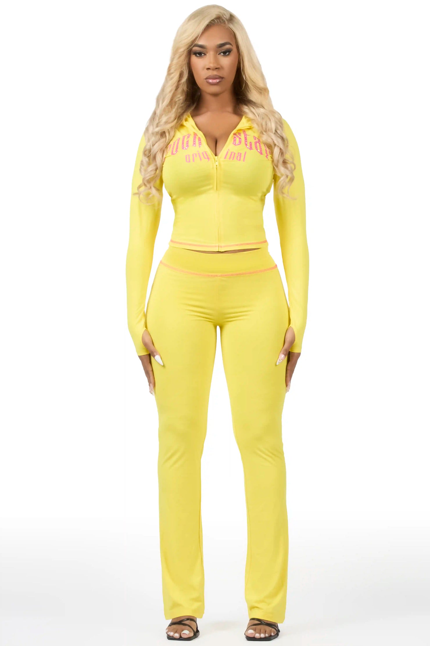 Zyriah Yellow Rhinestone Lounge Trackset