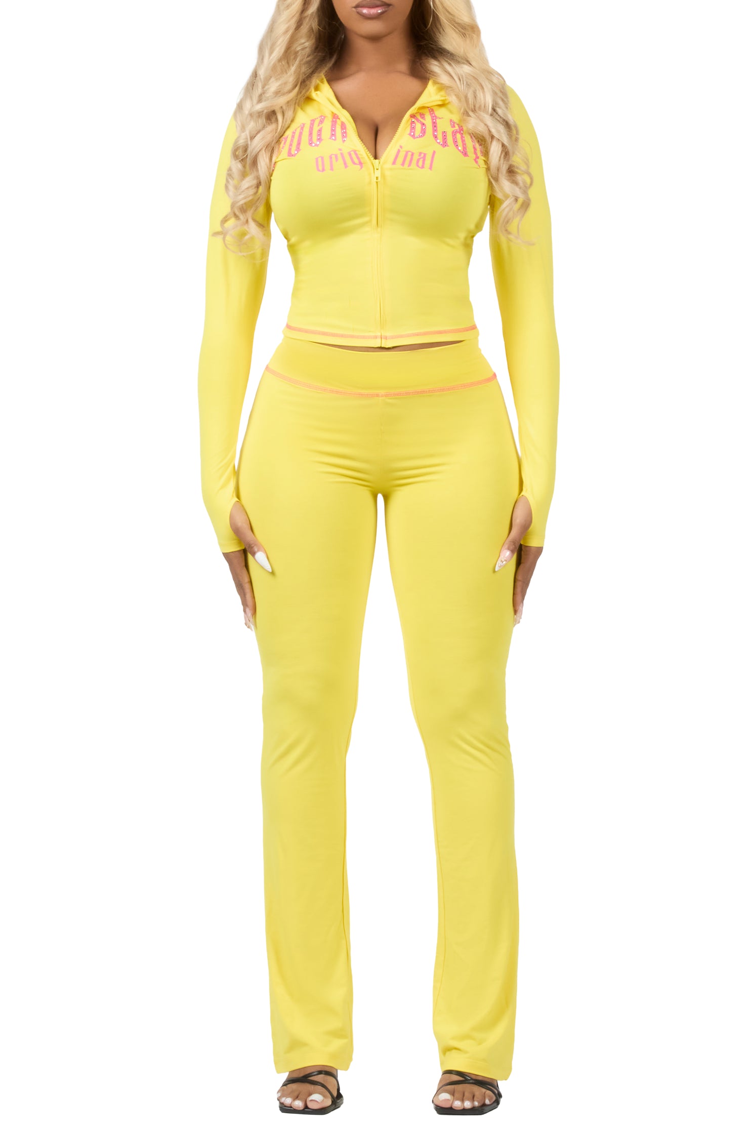 Zyriah Yellow Rhinestone Lounge Trackset