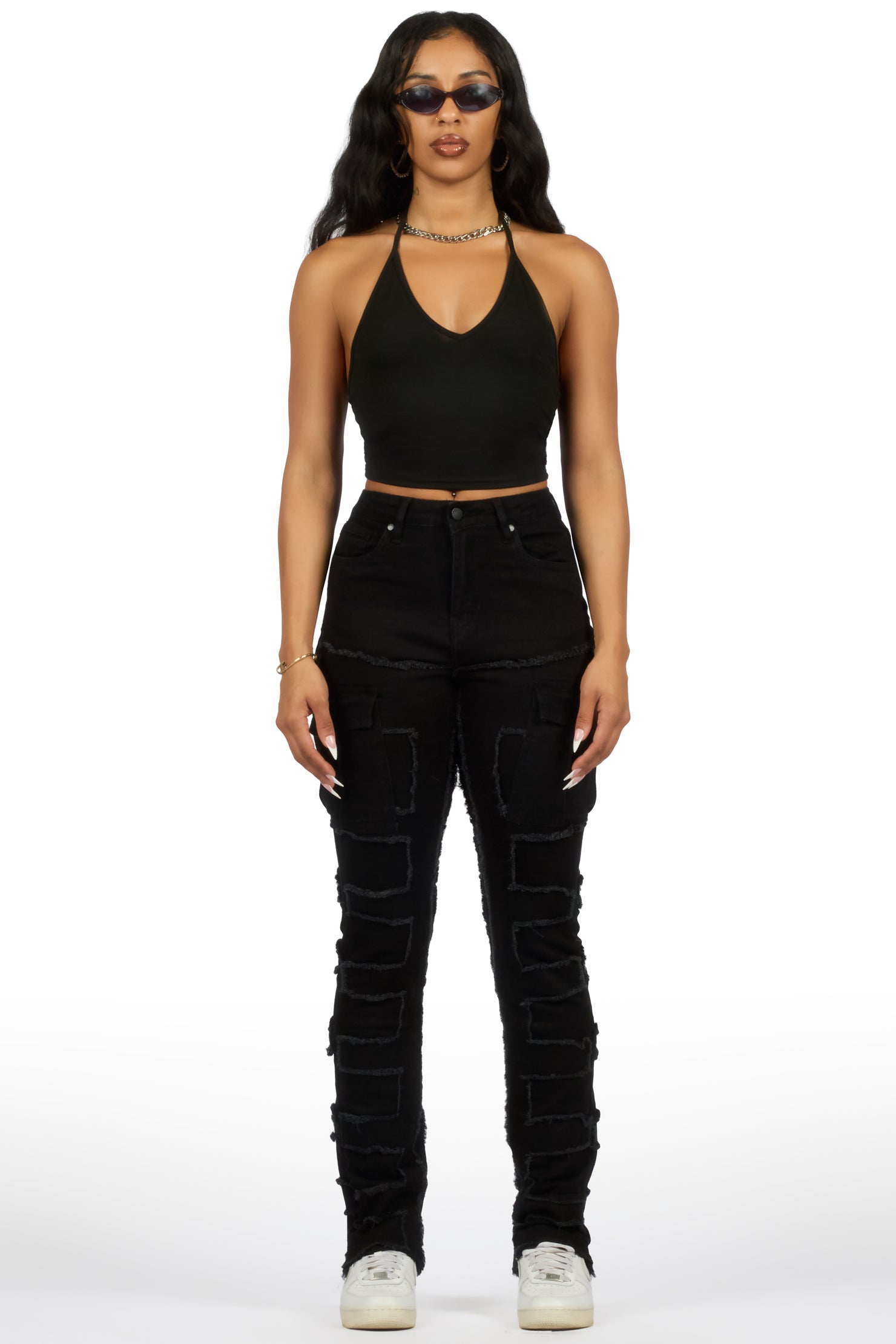 Jamiala Black Cargo Skinny Jean