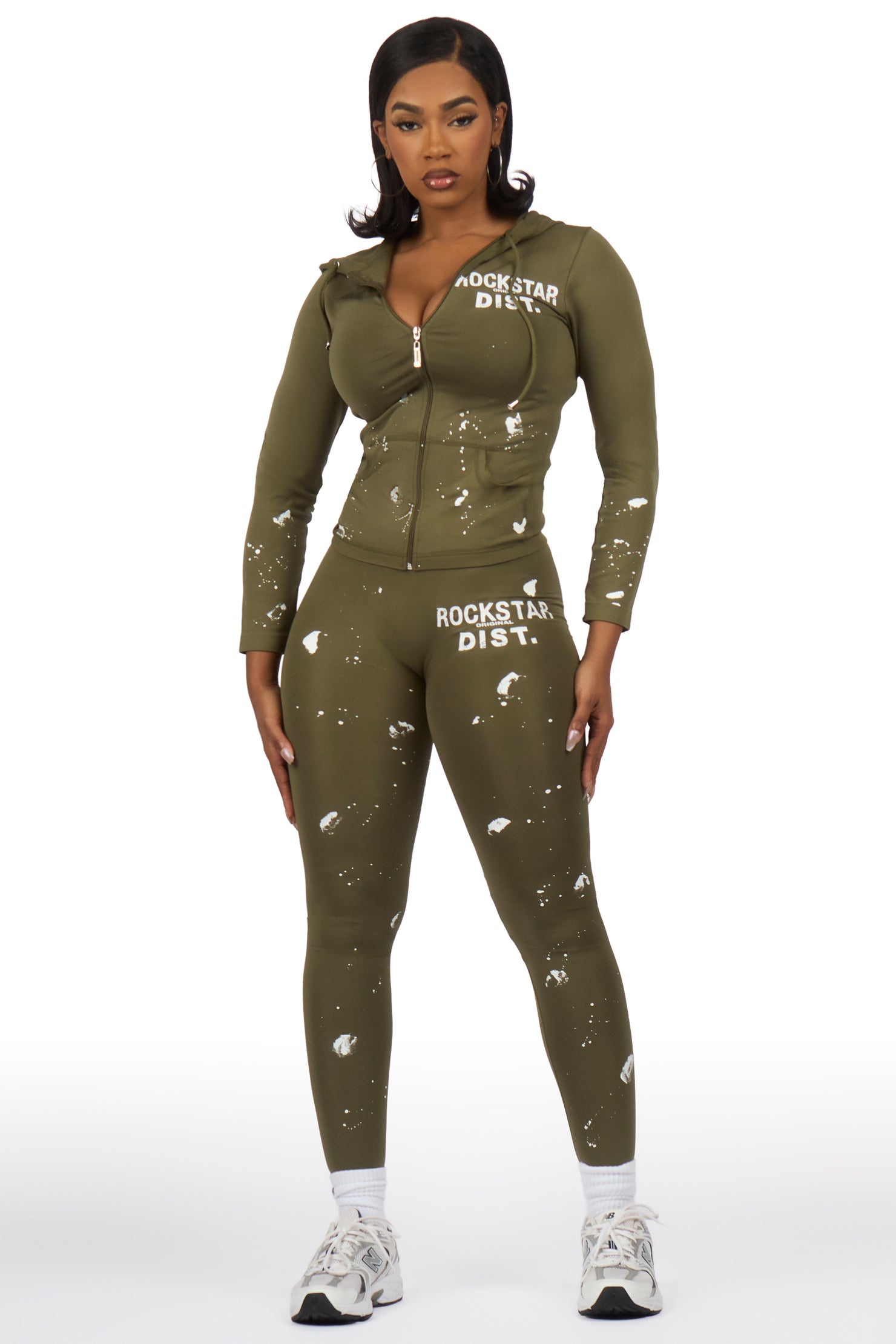 Nikki Olive Painted Active Set