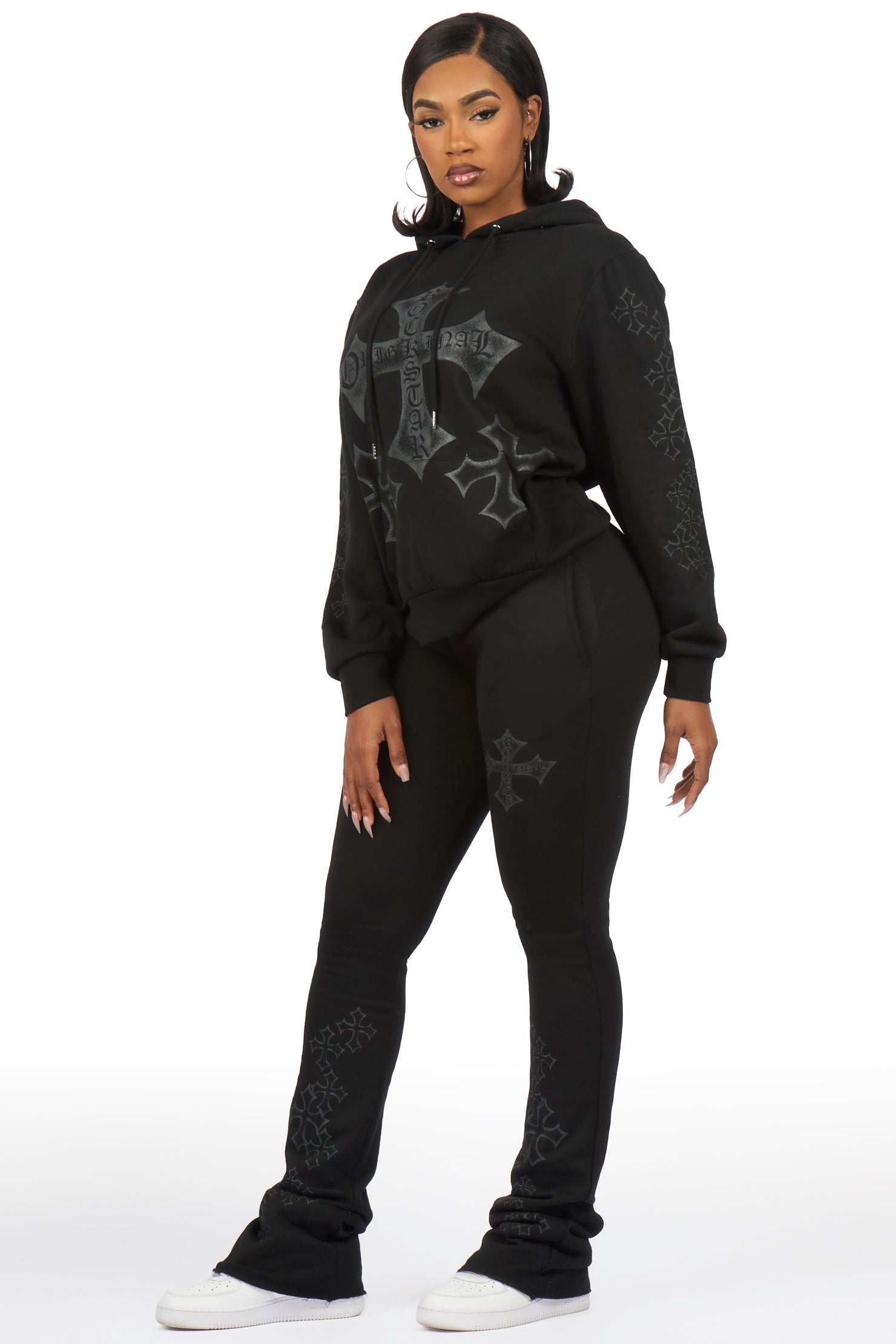 Tangia Black Stacked Track Set