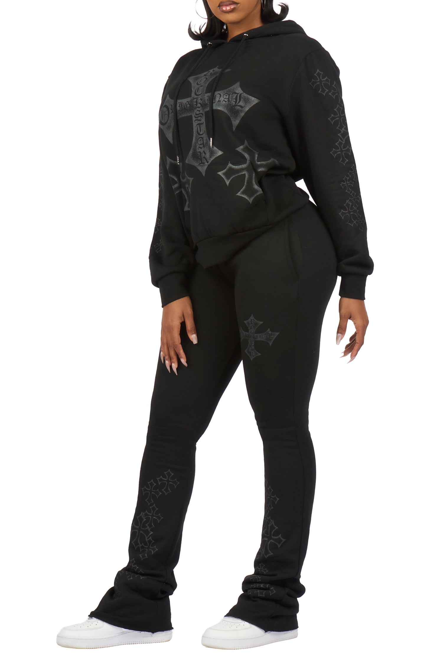 Tangia Black Stacked Track Set