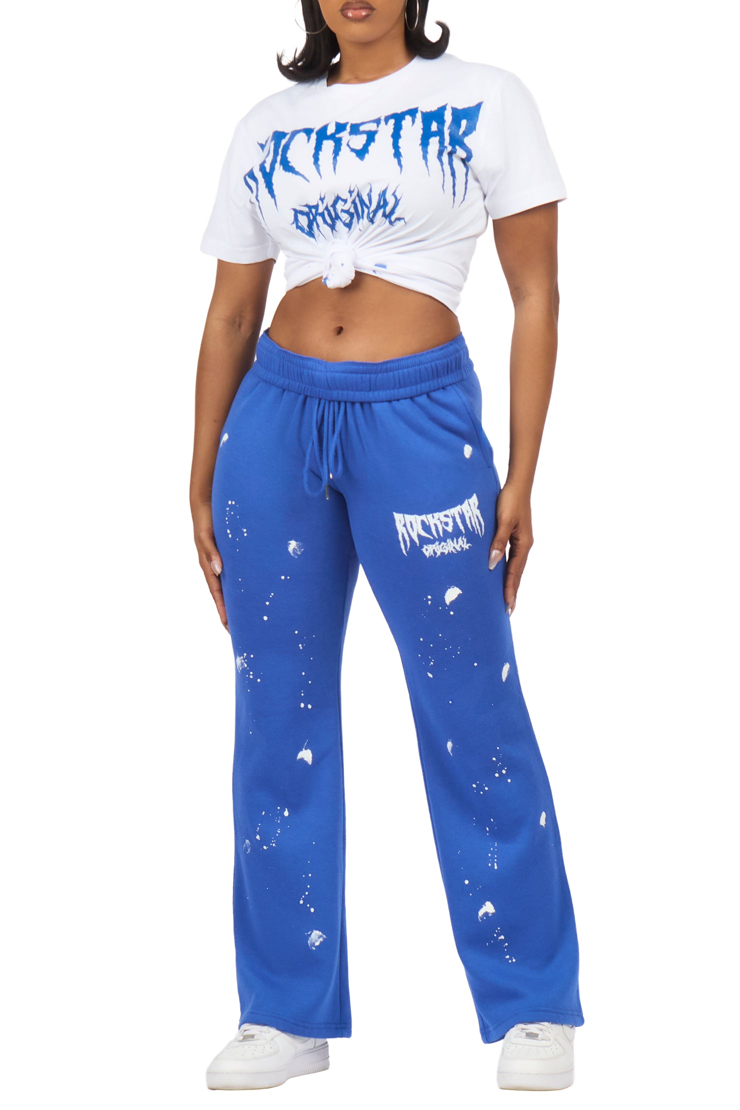 Dayasia White/Royal Blue T-Shirt Track Set