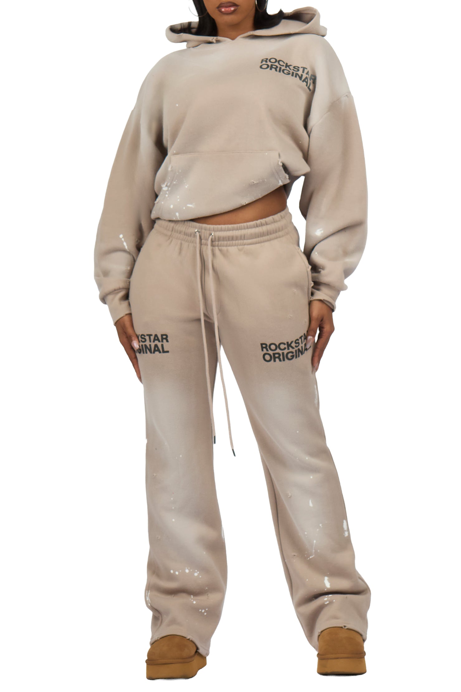 Reigna Taupe Stacked Track Set