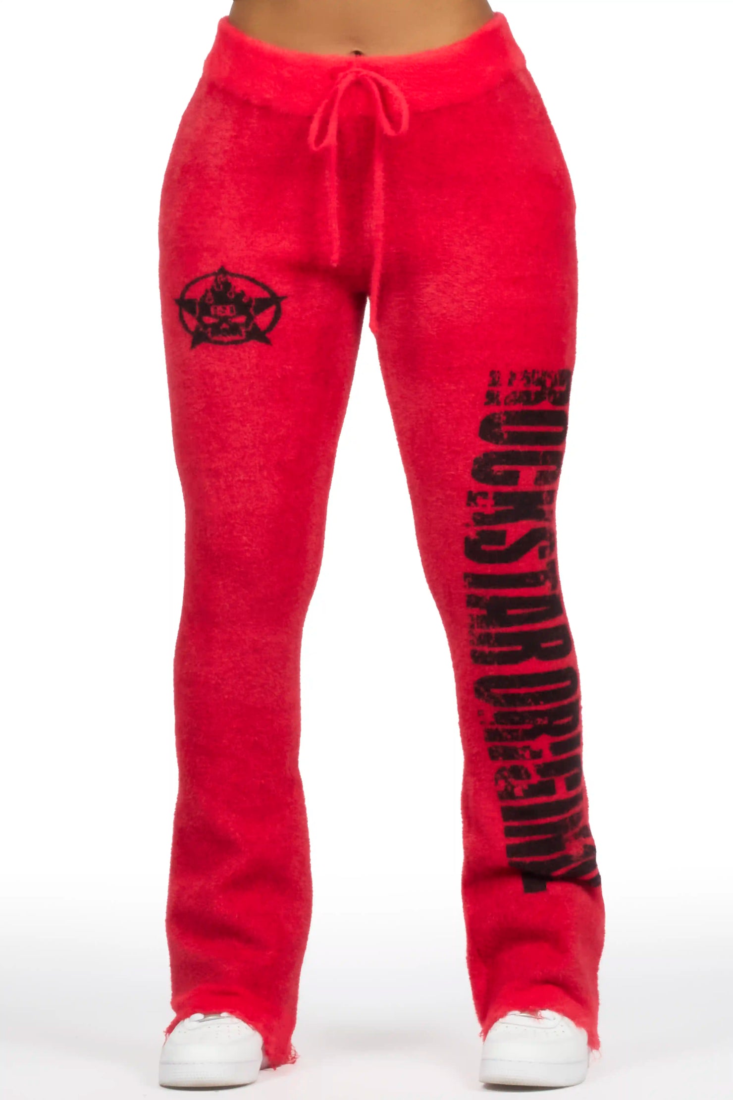 Keeya Red Mohair Stacked Track Pant