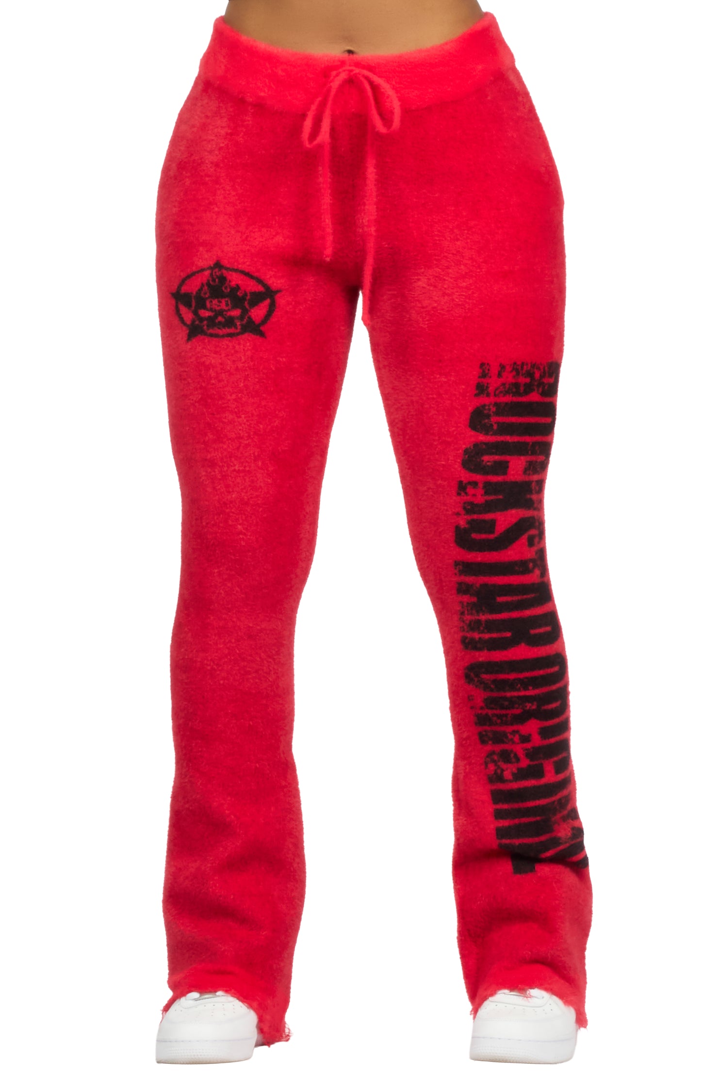 Keeya Red Mohair Stacked Track Pant