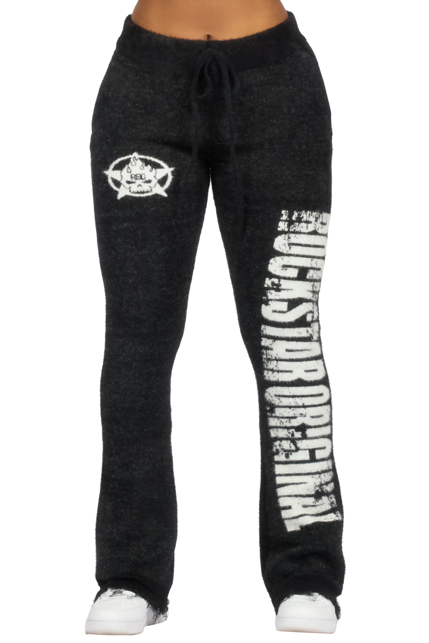 Keeya Black Mohair Stacked Track Pant