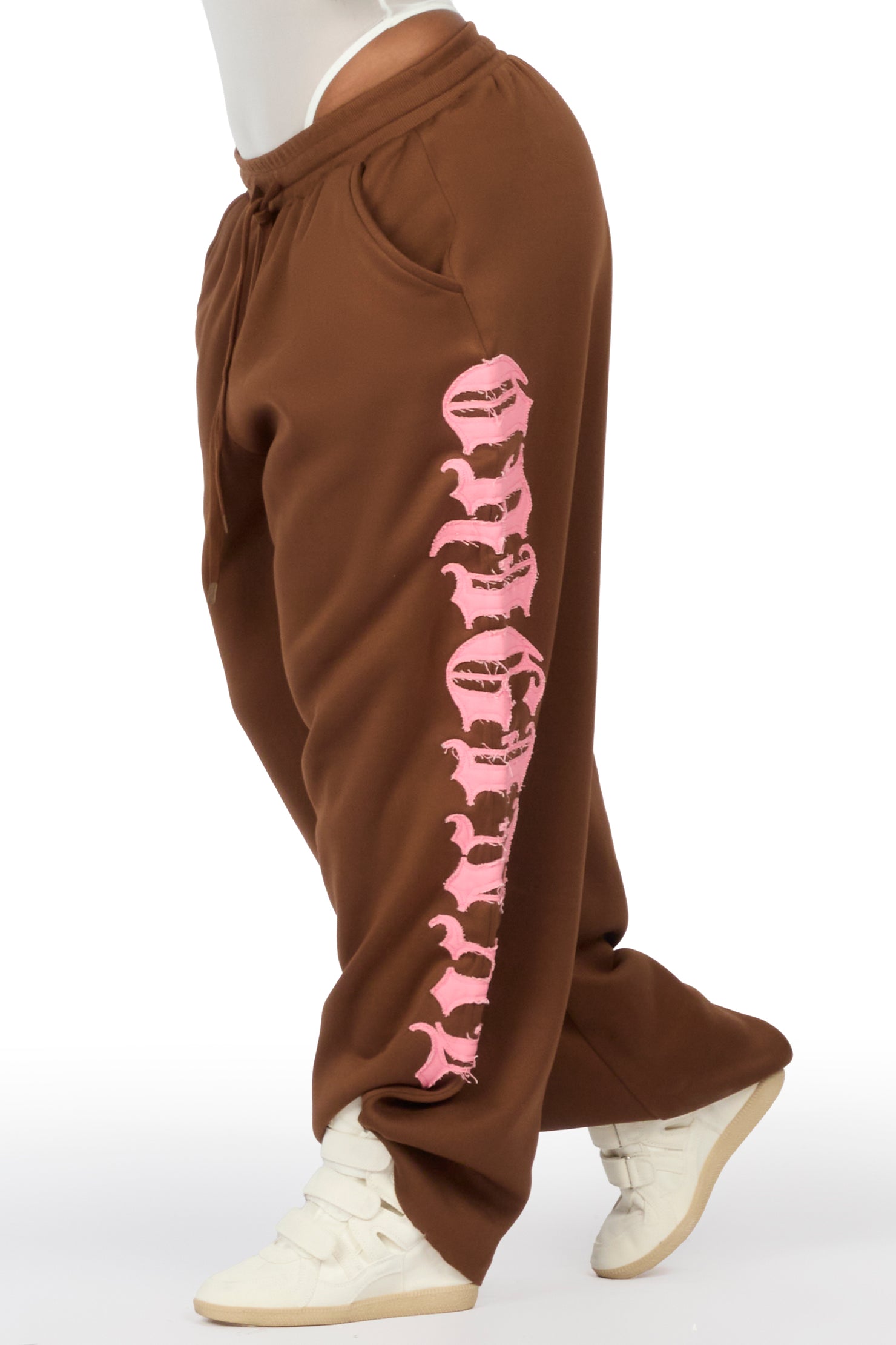 Camrona Brown Patched Baggy Track Pant