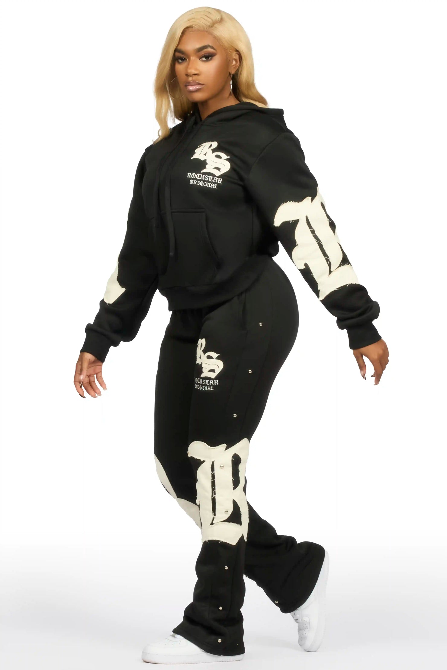 Shironda Black Snap Stacked Track Set