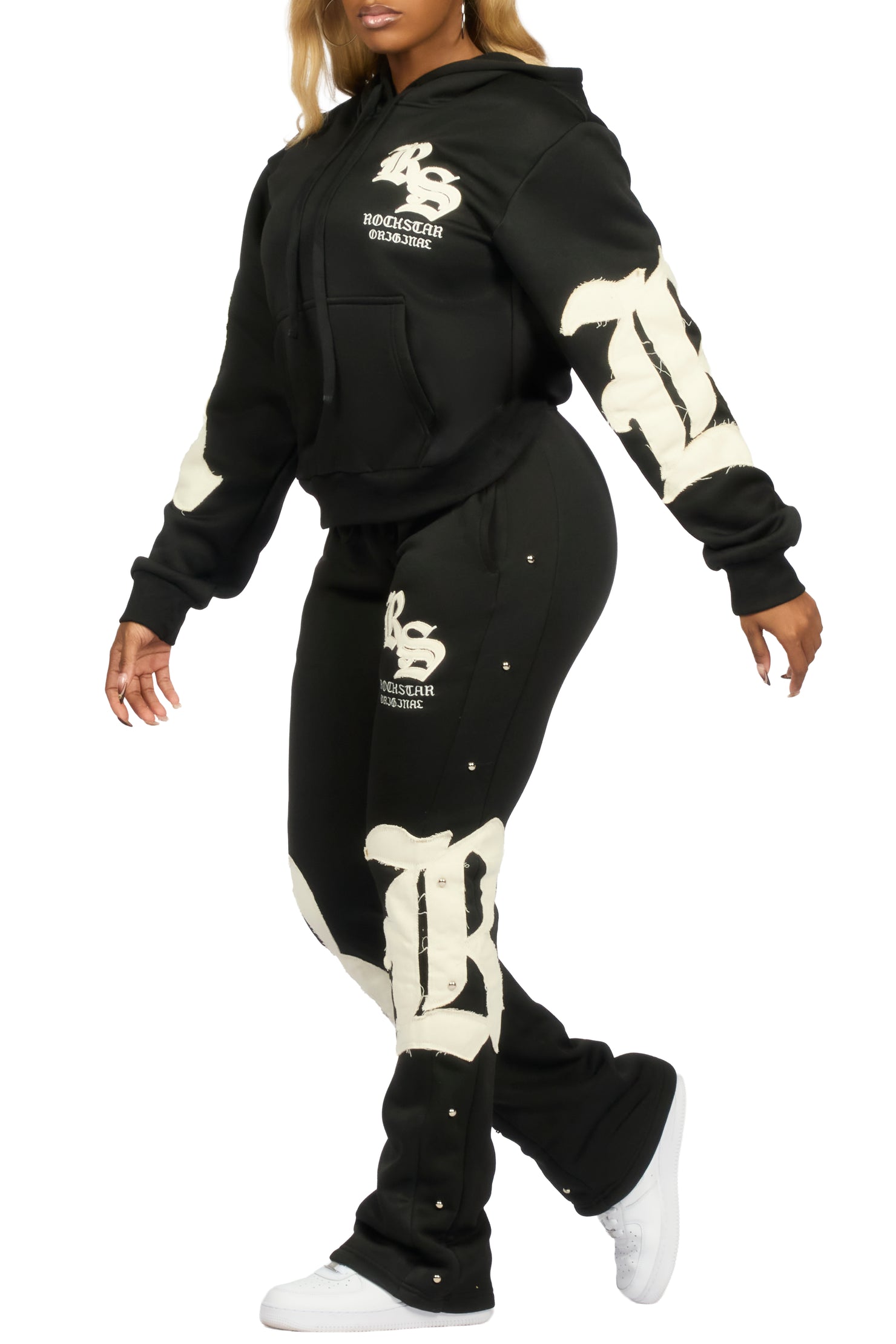 Shironda Black Snap Stacked Track Set