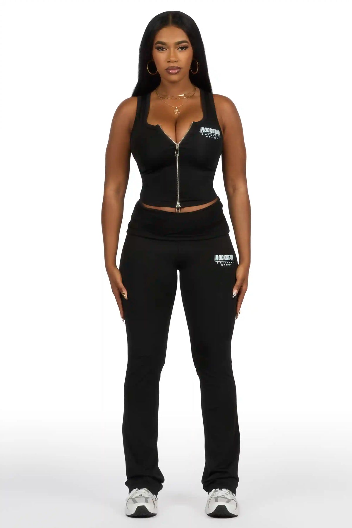 Colleen Black Tank Flare Pant Active Set