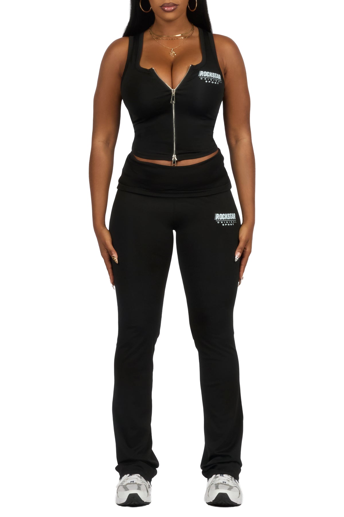 Colleen Black Tank Flare Pant Active Set