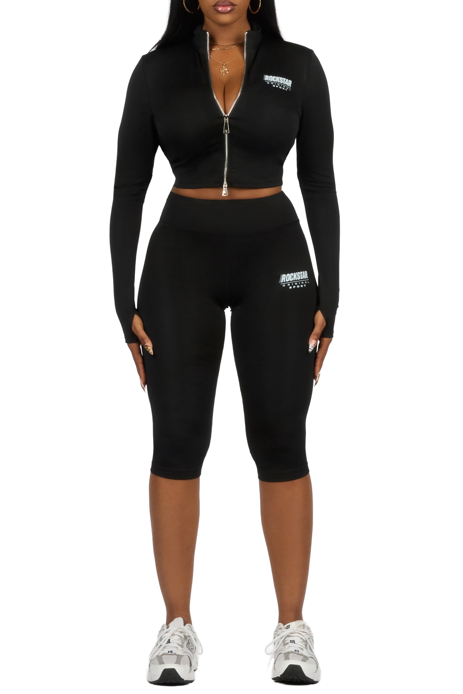 Annalisha Black Capri Active Set
