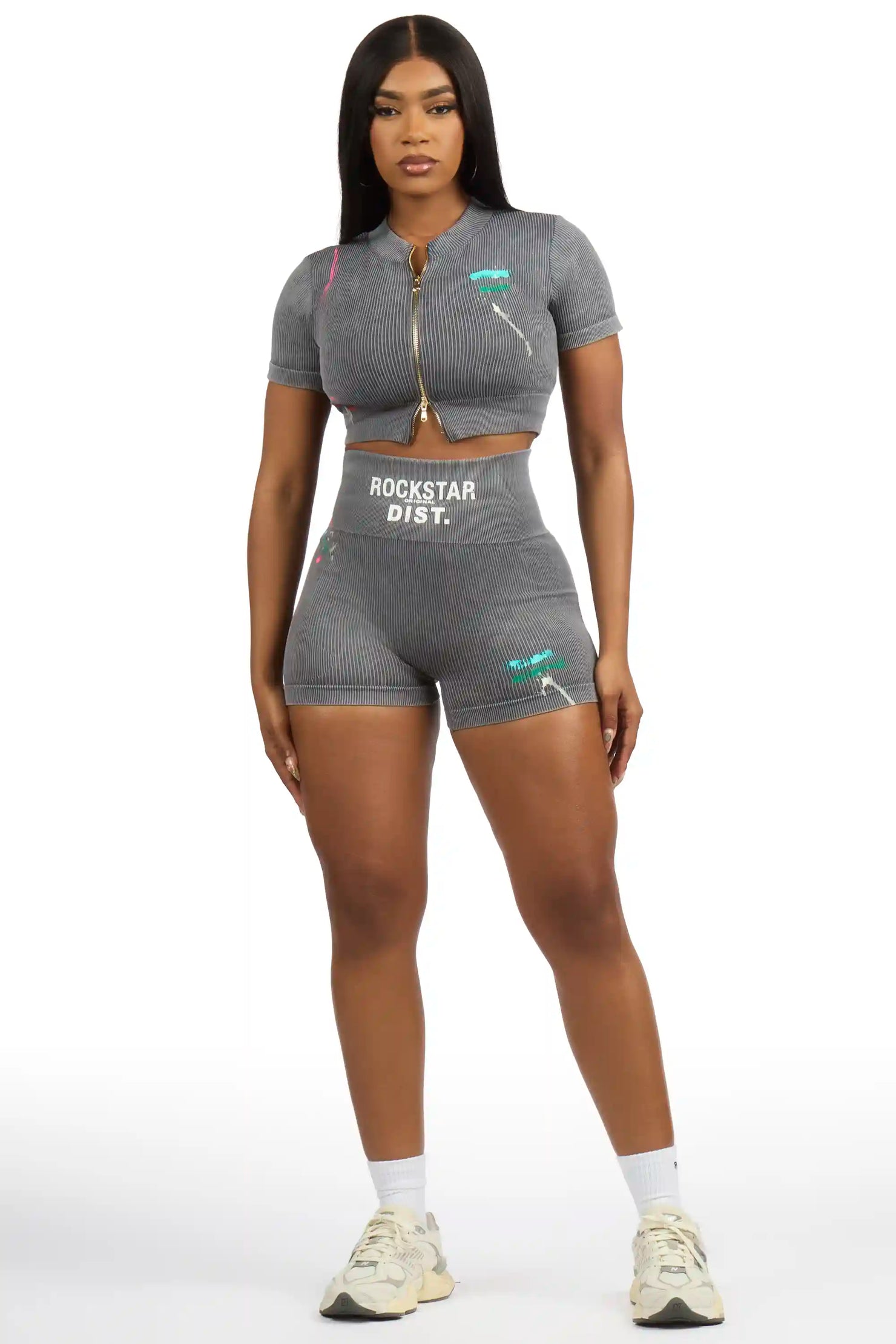 Sheena Charcoal Bike Short Set