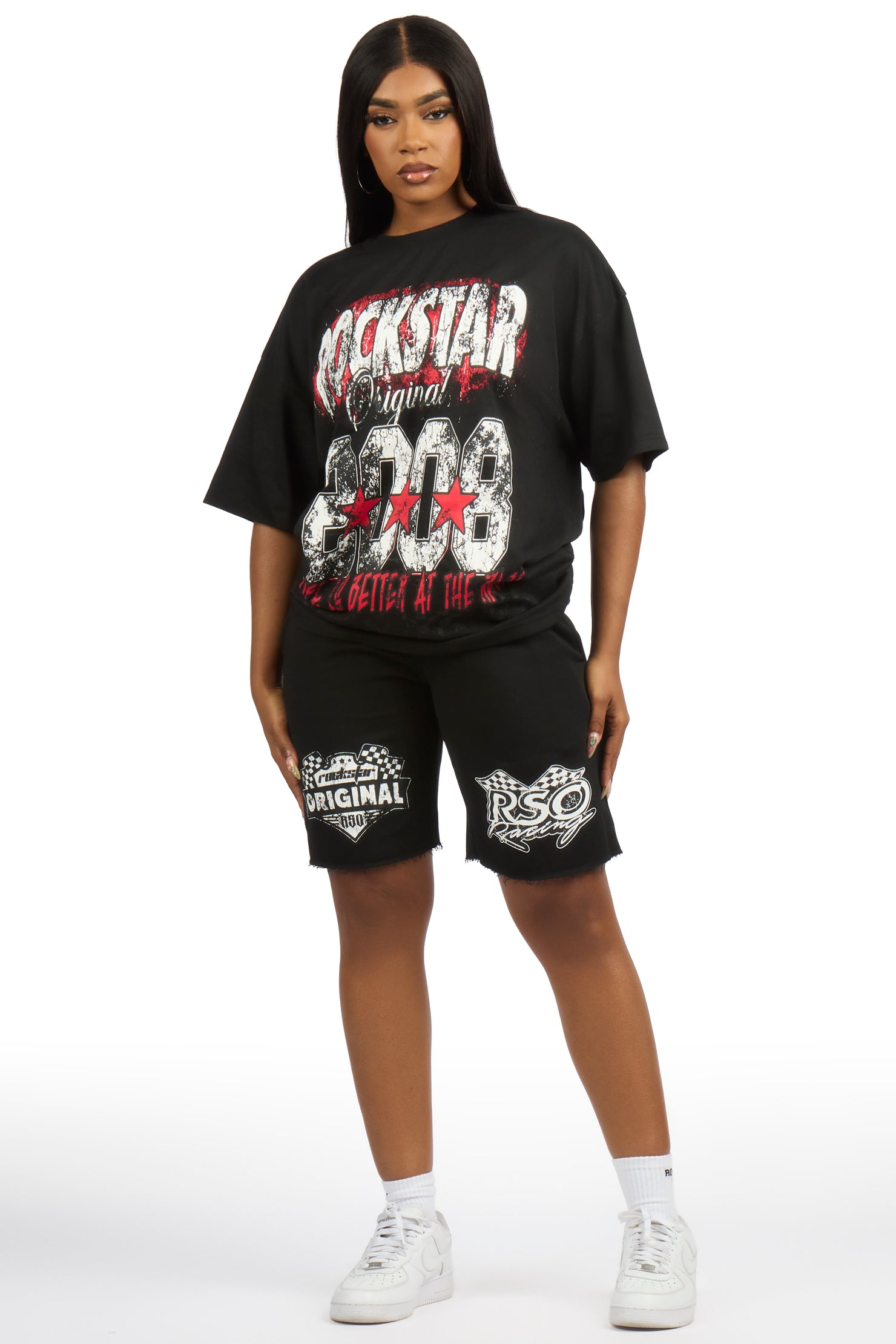 Ashlynn Black T-Shirt Short Set