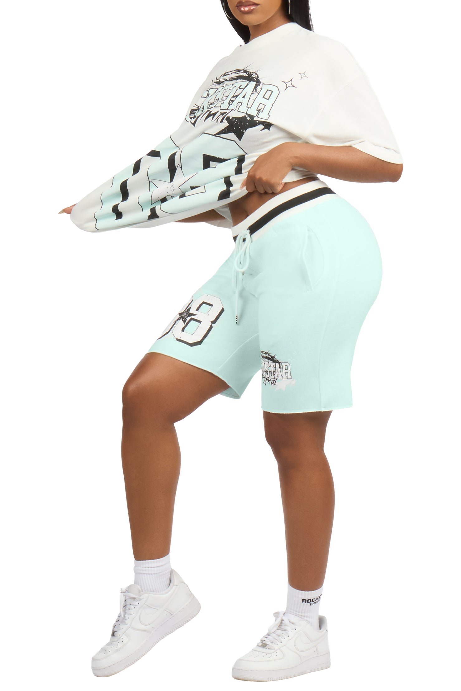 Carolina White/Blue T-Shirt Short Set
