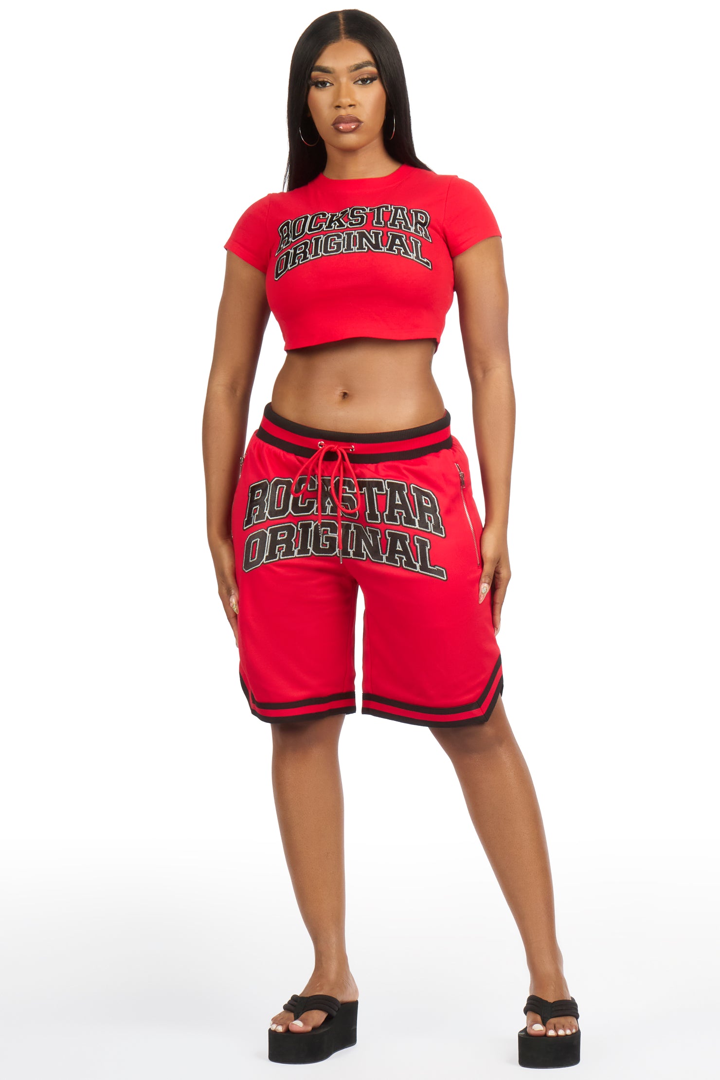 Vanissa Red T-Shirt Short Set