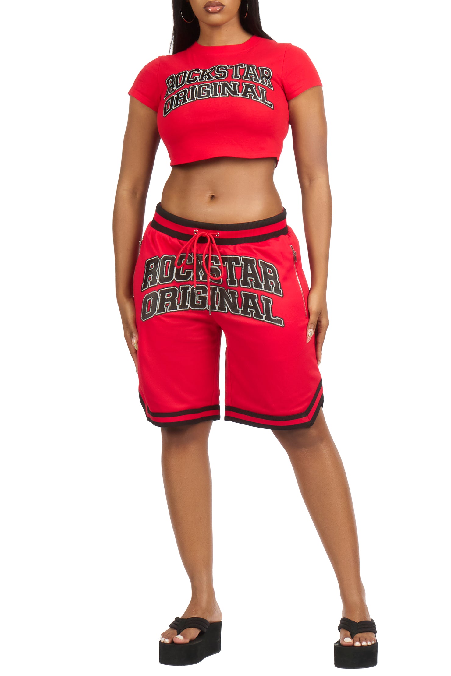 Vanissa Red T-Shirt Short Set