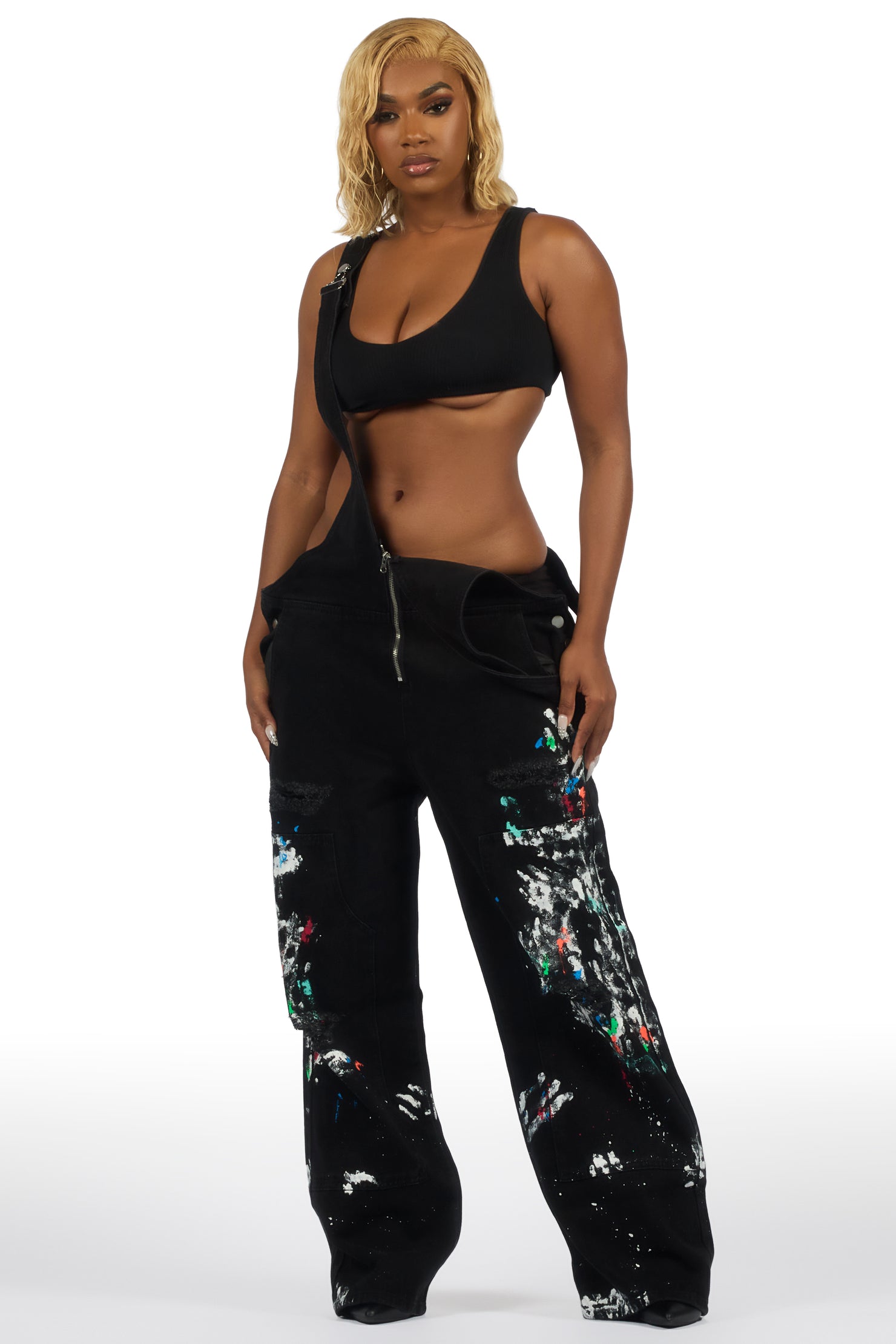 Raichele Black Painted Overall