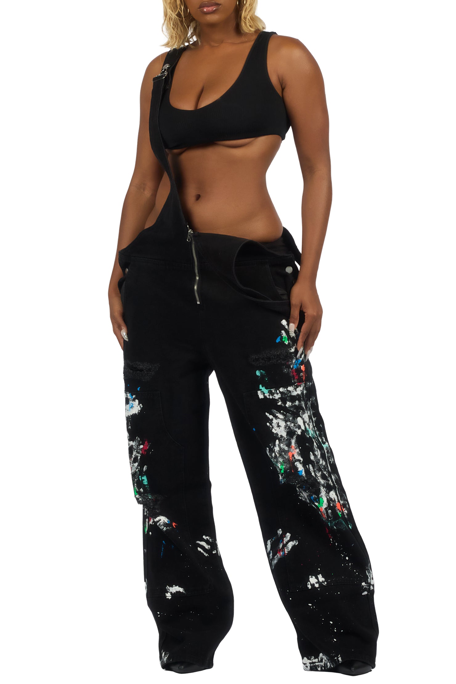 Raichele Black Painted Overall