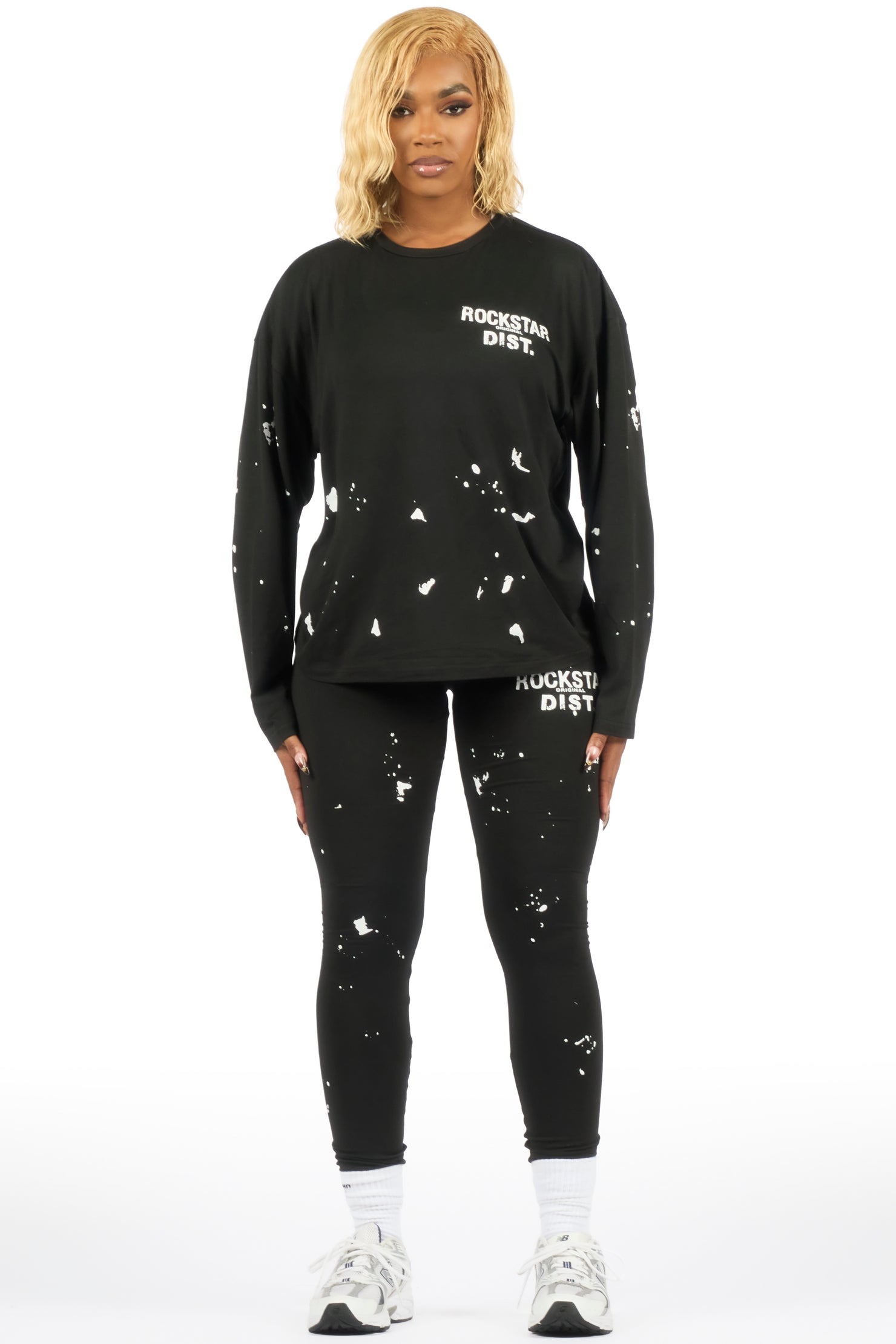 Living For It Black Long Sleeve Legging Set