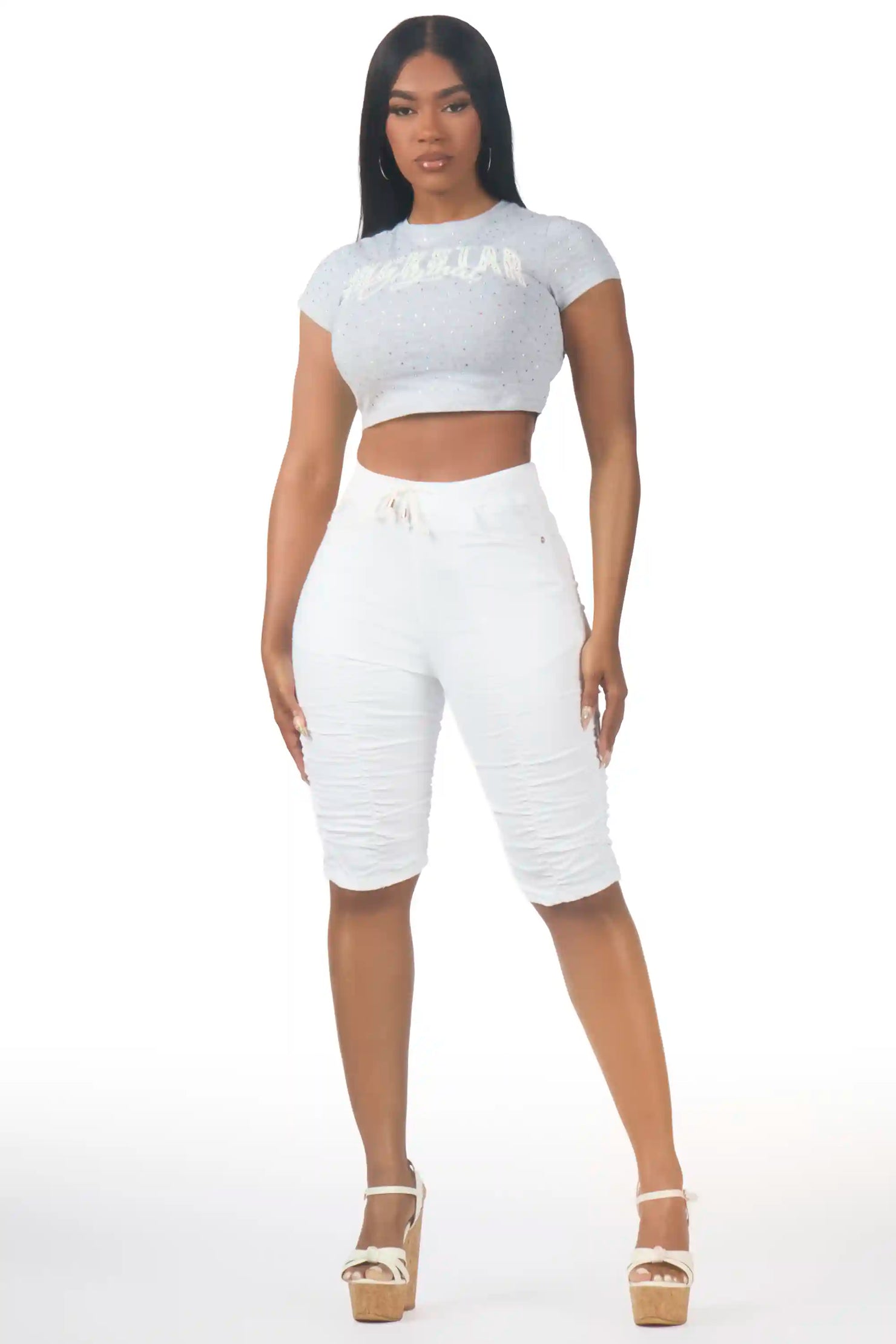 Janea White Bermuda Short