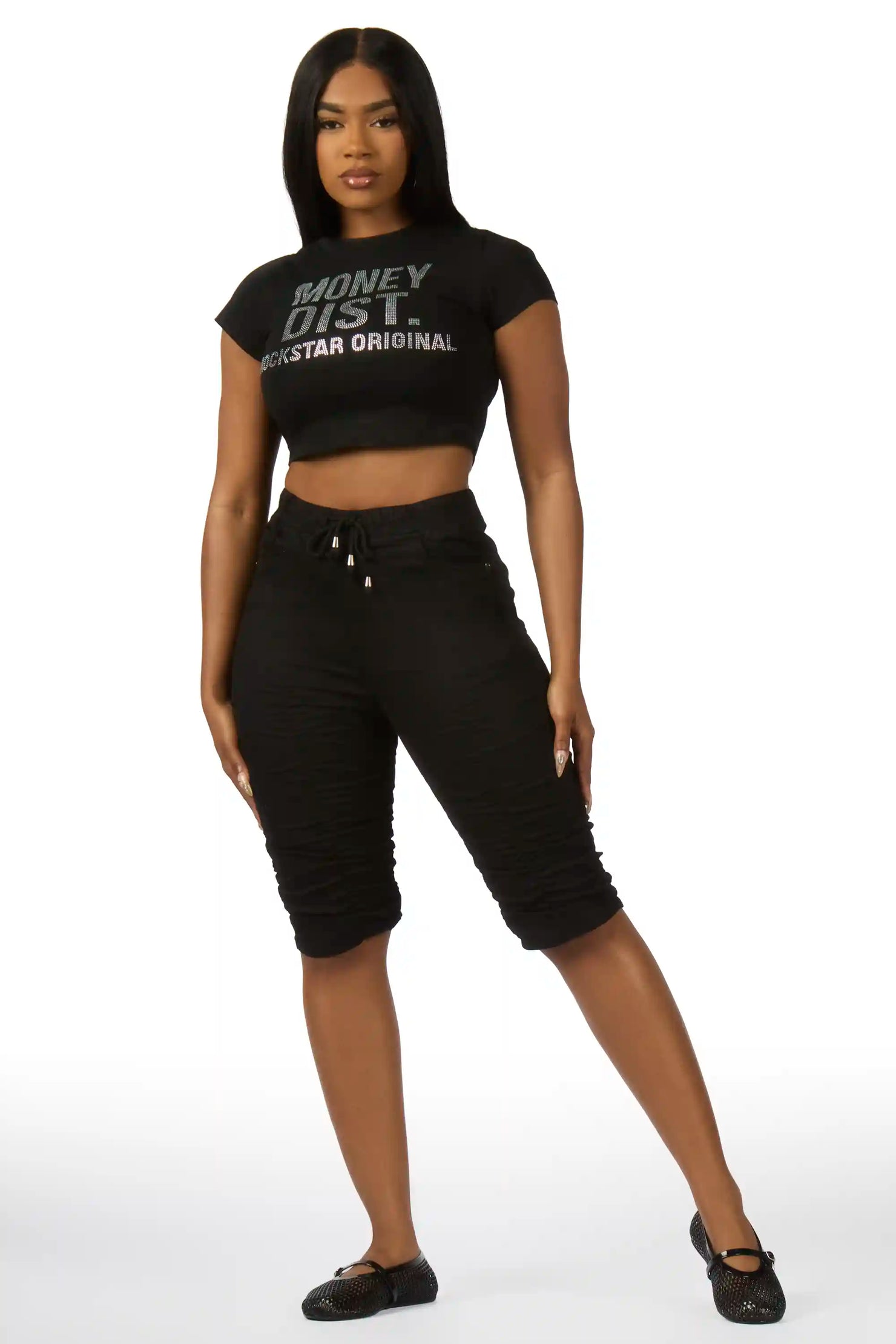 Janea Black Bermuda Short