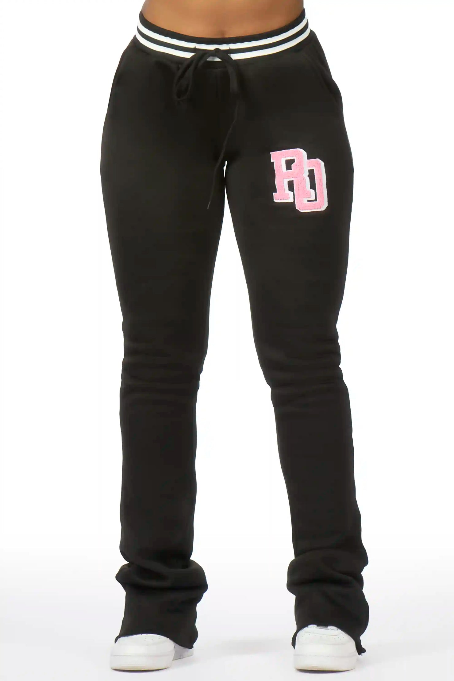 Esmeralda Black Super Stacked Track Pant