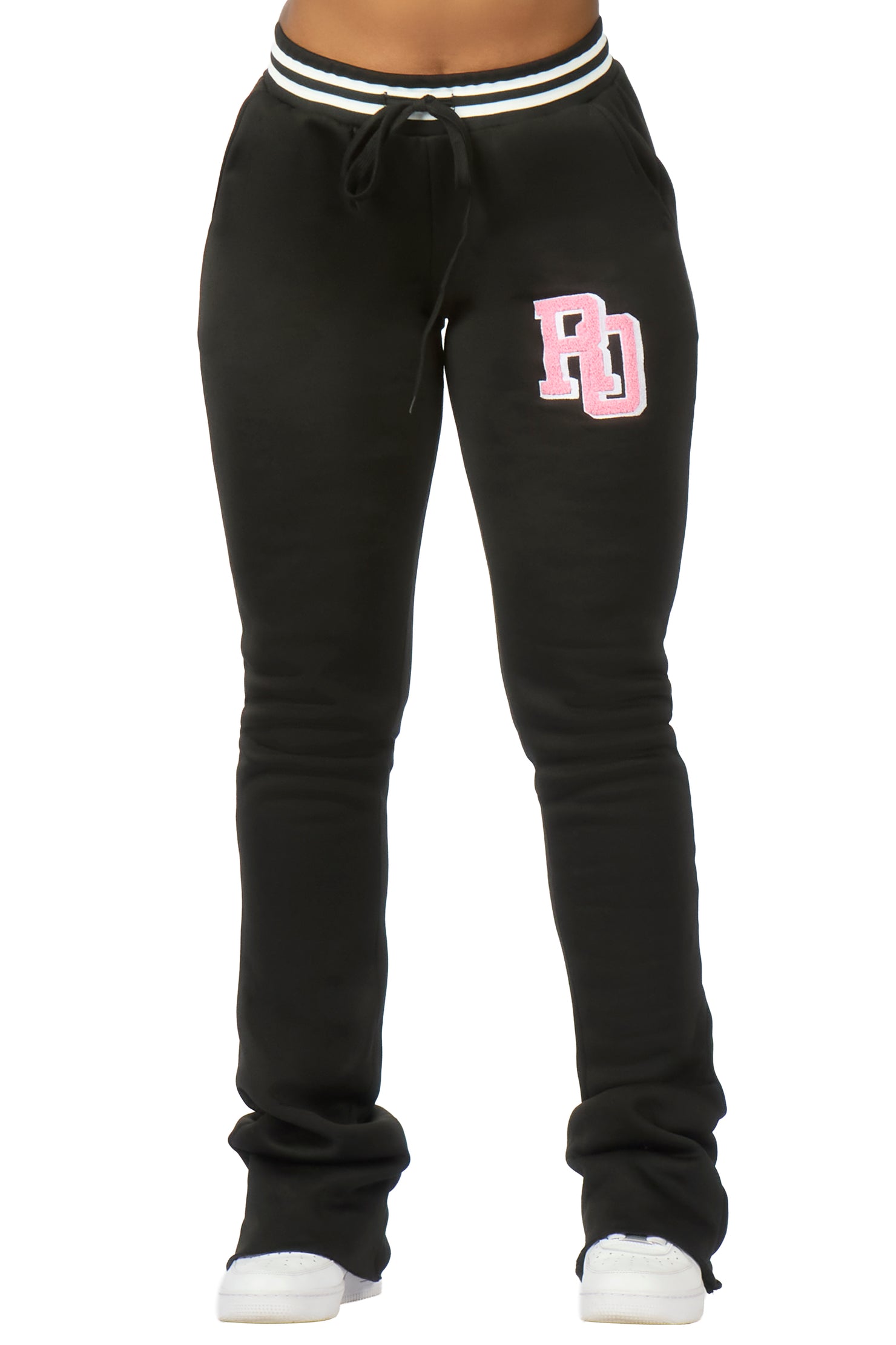 Esmeralda Black Super Stacked Track Pant