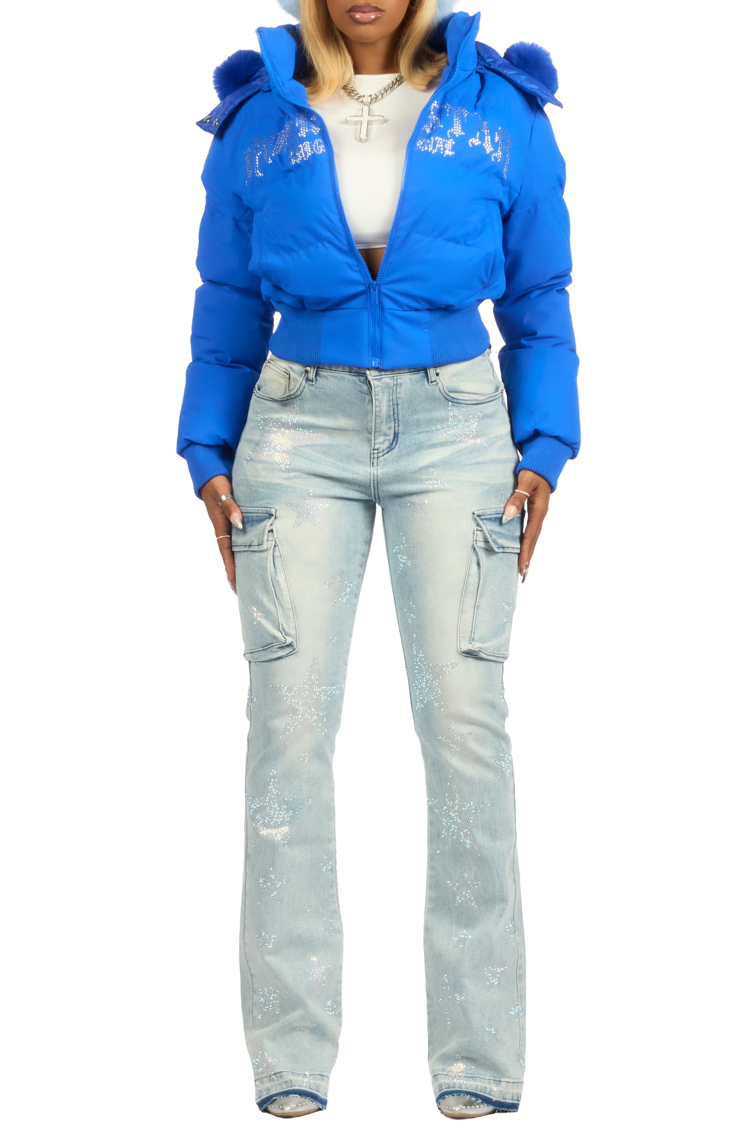 Rosa Royal Blue Puffer Jacket