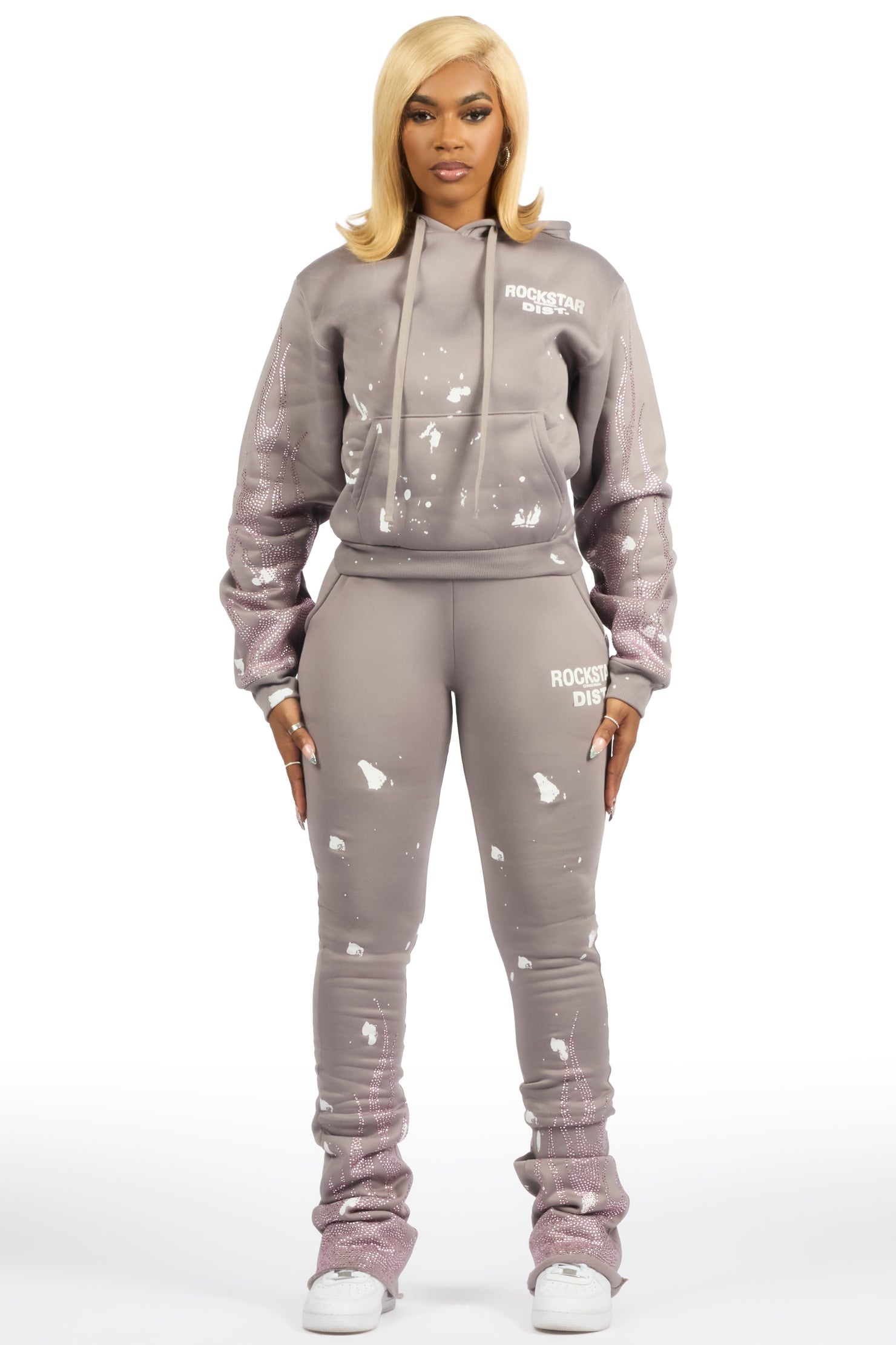 Sunna Grey Rhinestone Super Stacked Trackset
