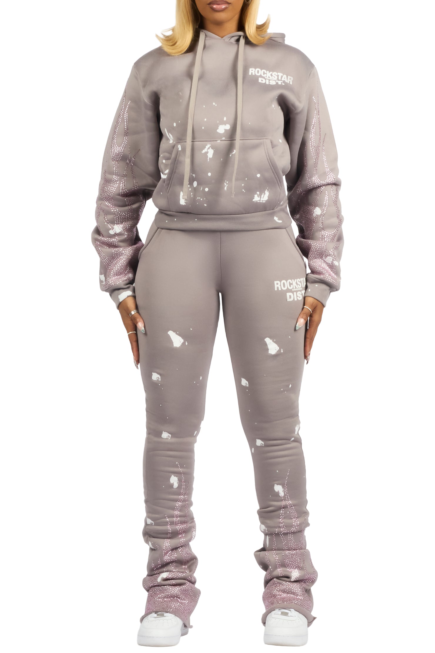 Sunna Grey Rhinestone Super Stacked Trackset