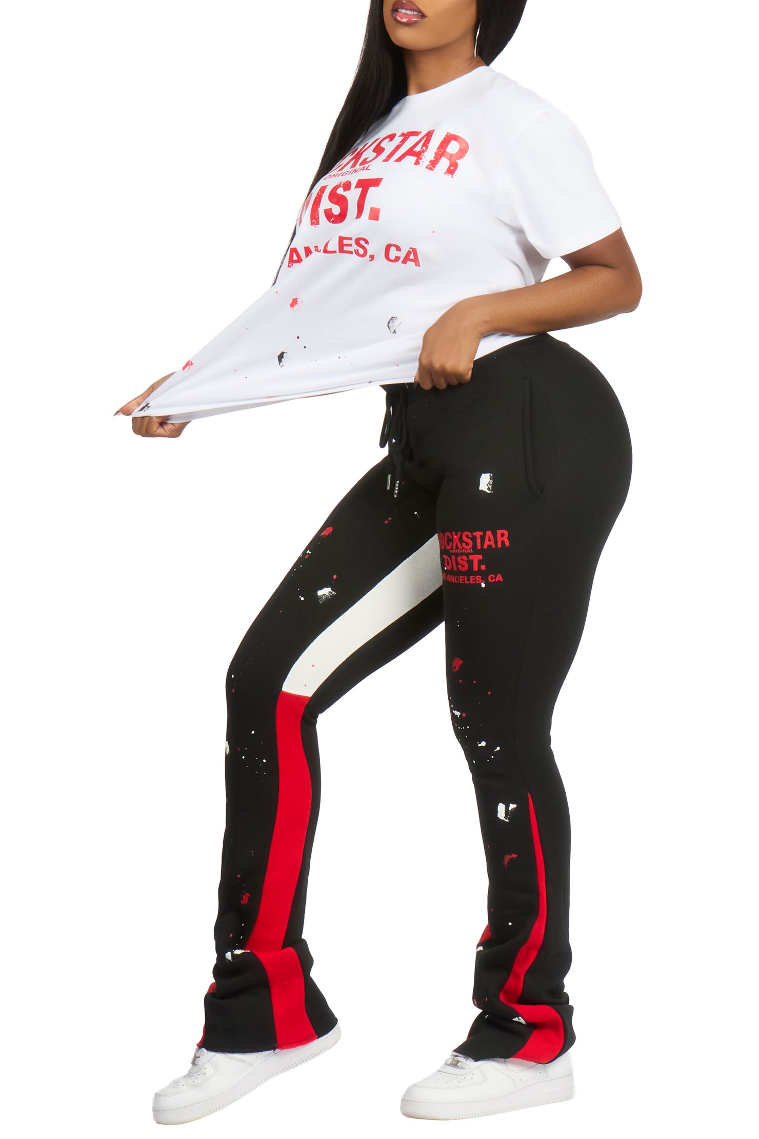 DaeOnna White/Black T-Shirt Stacked Track Set
