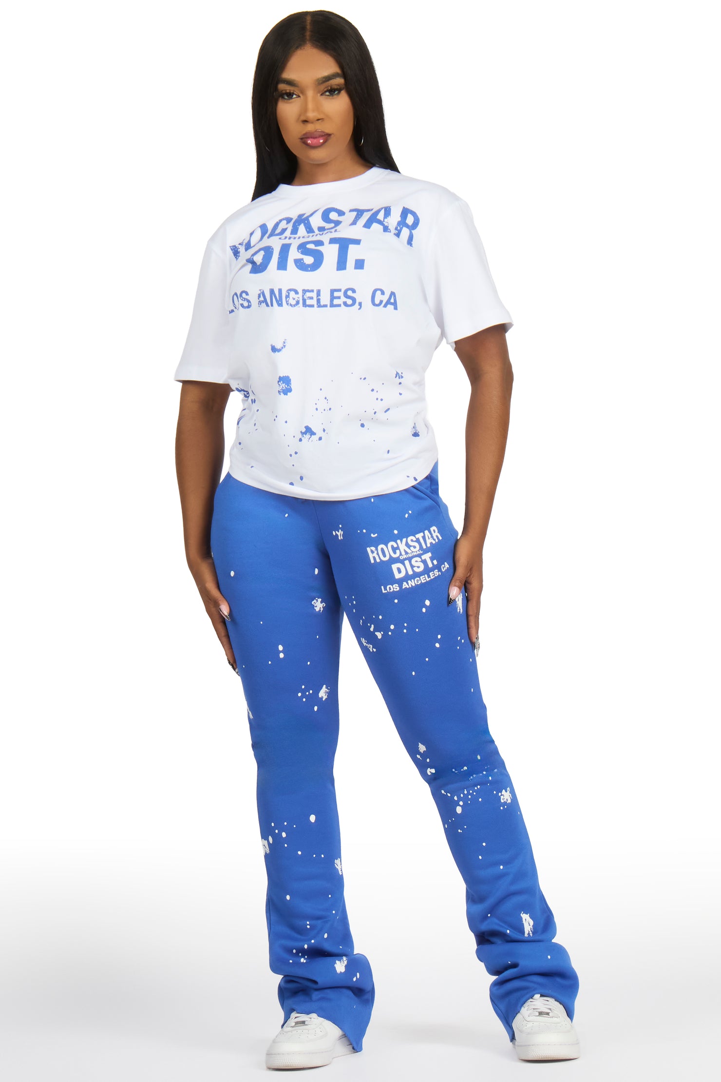 Jalynn White/Royal Blue T-Shirt Trackset