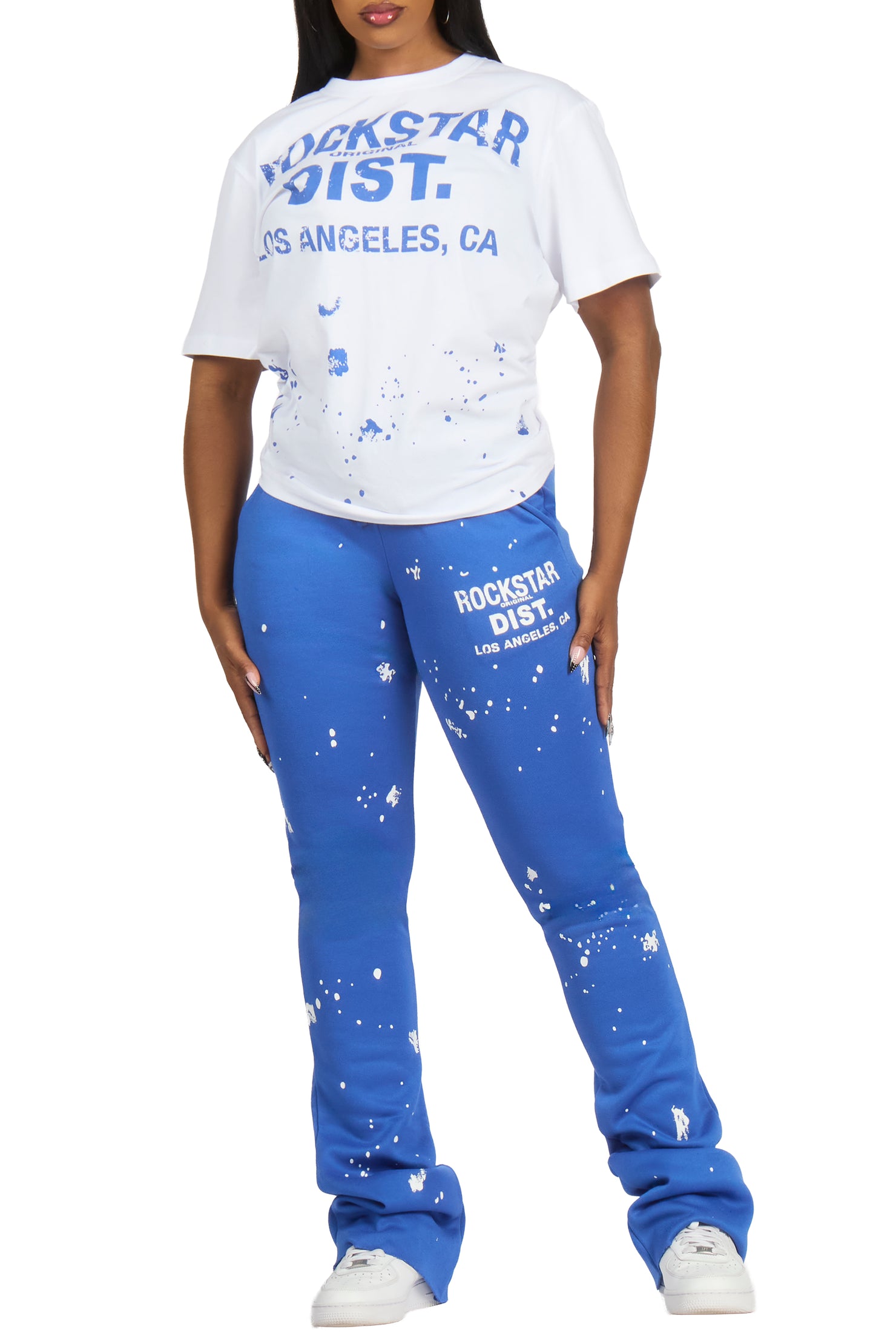 Jalynn White/Royal Blue T-Shirt Trackset