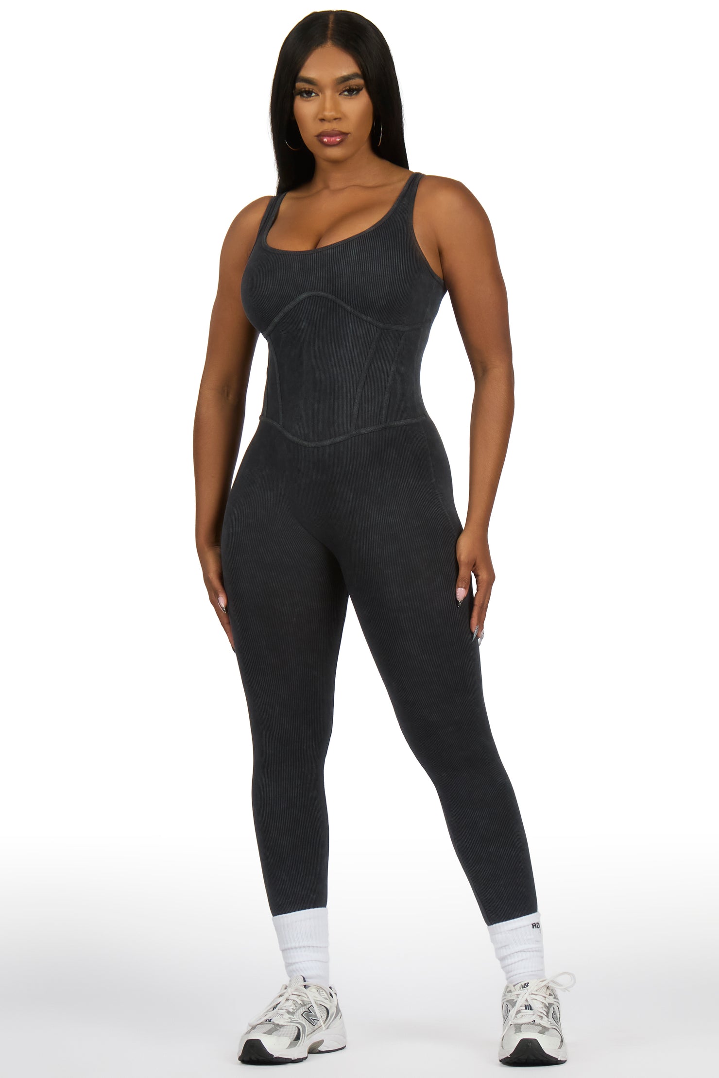 Maikah Charcoal Tank Jumpsuit