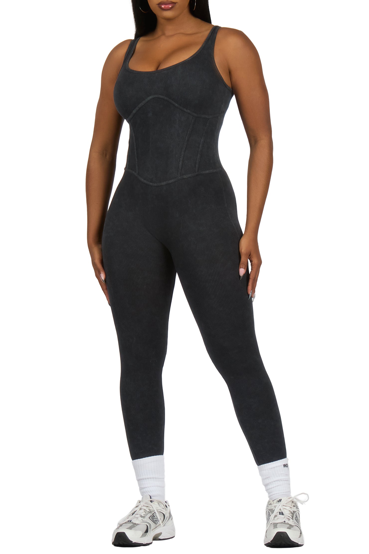 Maikah Charcoal Tank Jumpsuit